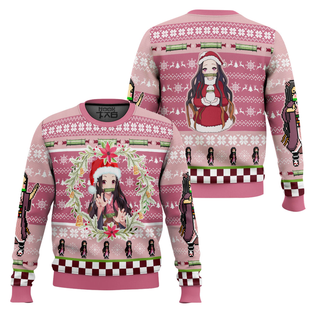 Christmas Nezuko Kamado Demon Slayer Ugly Christmas Sweater