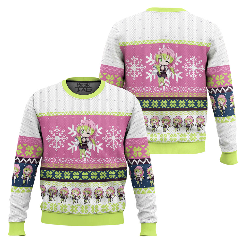 Chibi Christmas Mitsuri Kanroji Demon Slayer Ugly Christmas Sweater