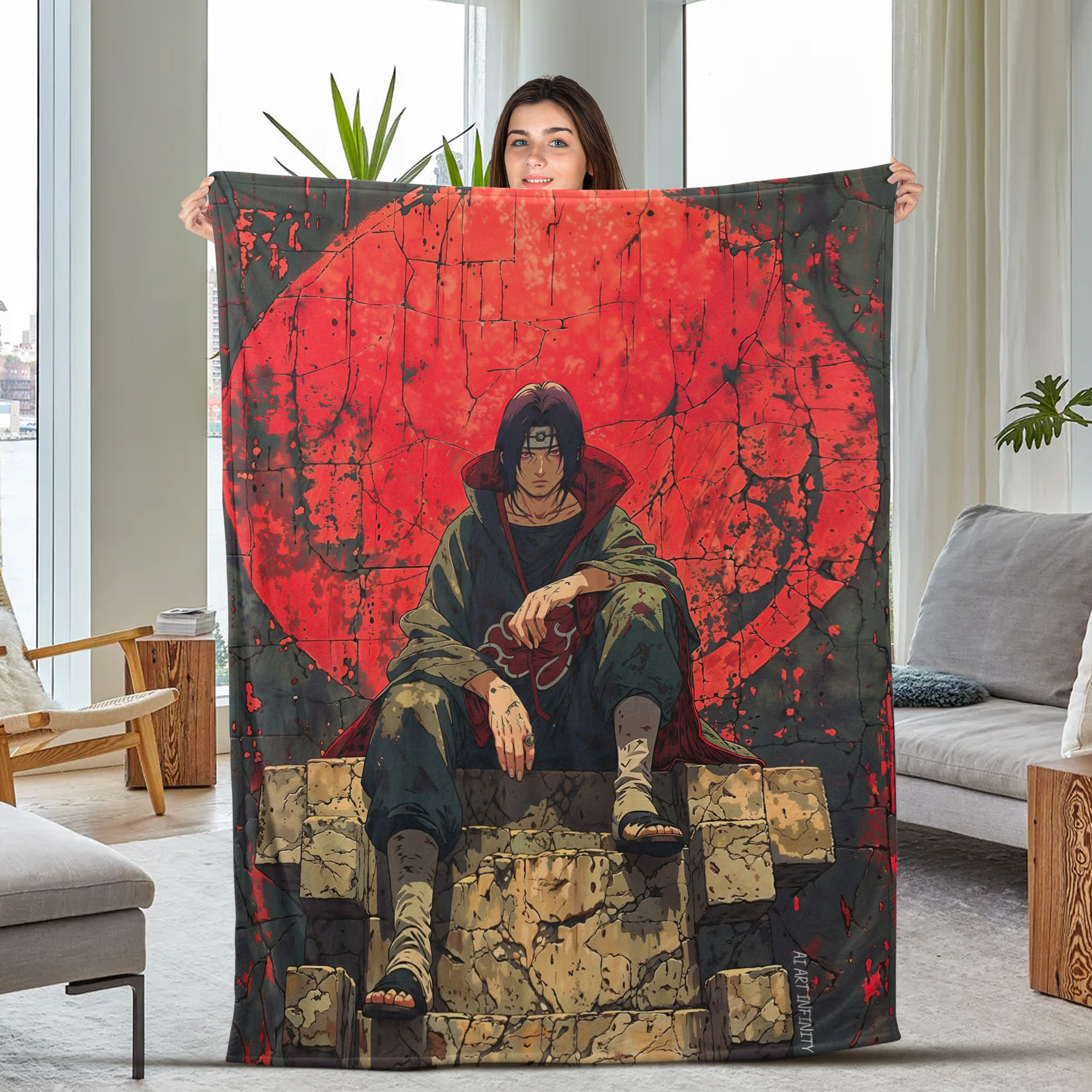 Itachi Akatsuki Cloak Fleece Blanket