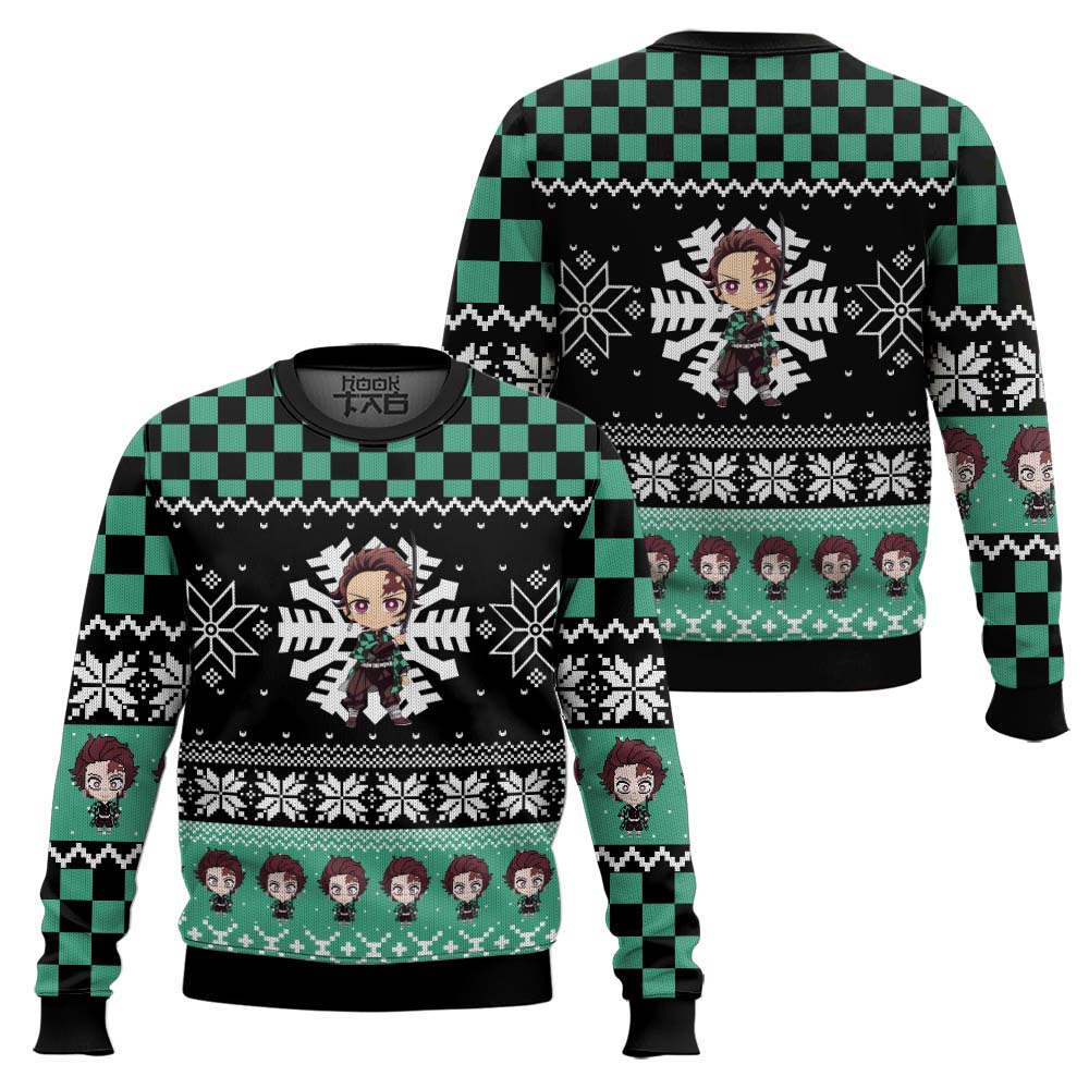 3D Anime Demon Slayer Tanjiro Kamado Ugly Christmas Sweater VA310091