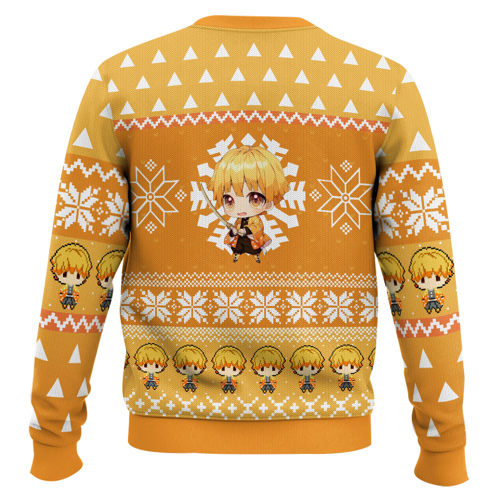 Chibi Christmas Zenitsu Agatsuma Demon Slayer Ugly Christmas Sweater