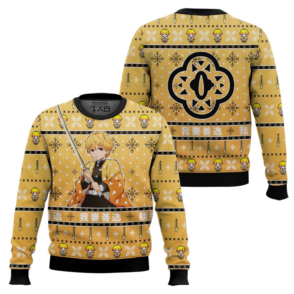 Zenitsu Demon Slayer Ugly Christmas Sweater