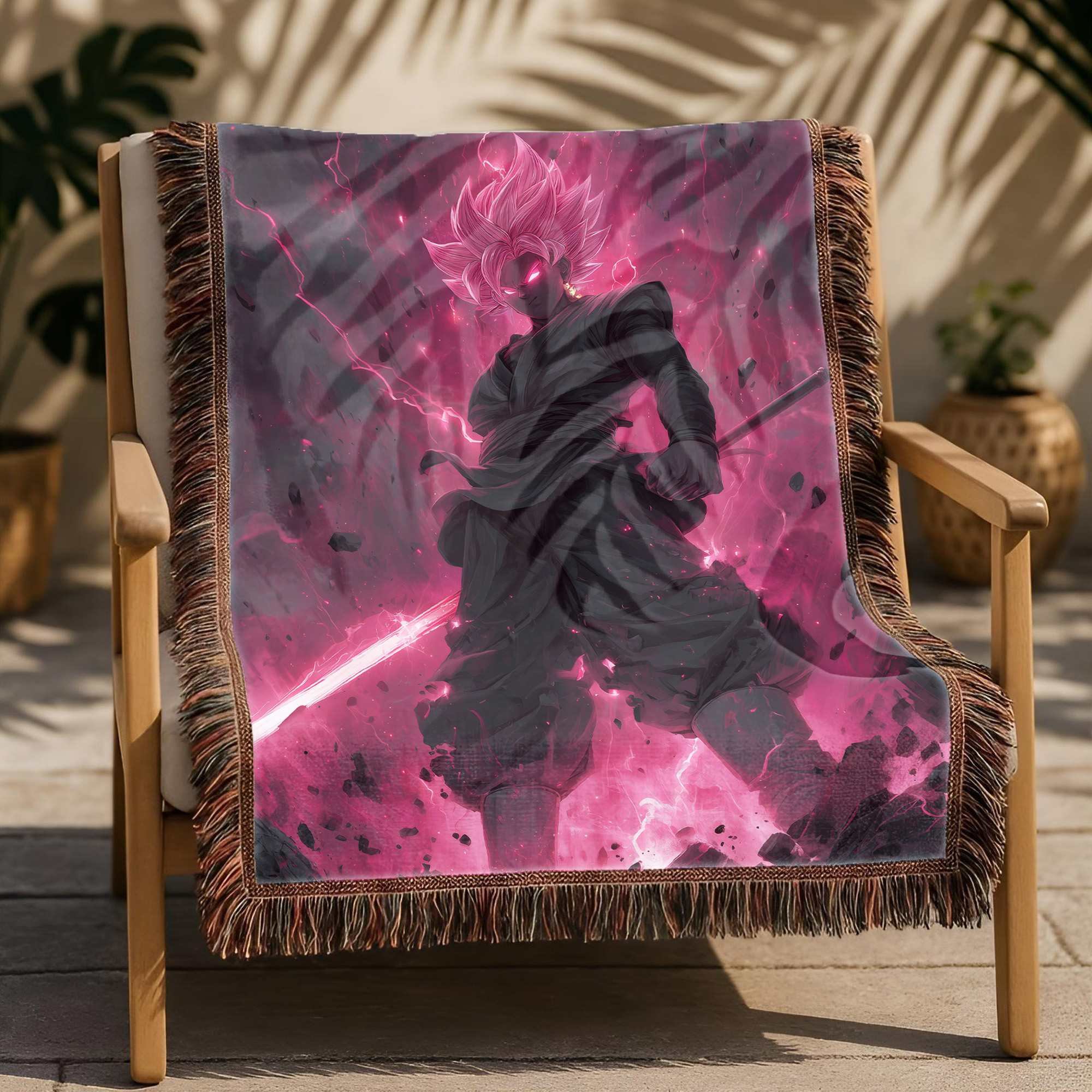Anime Blanket Super Saiyan Rosé Smirk Expression