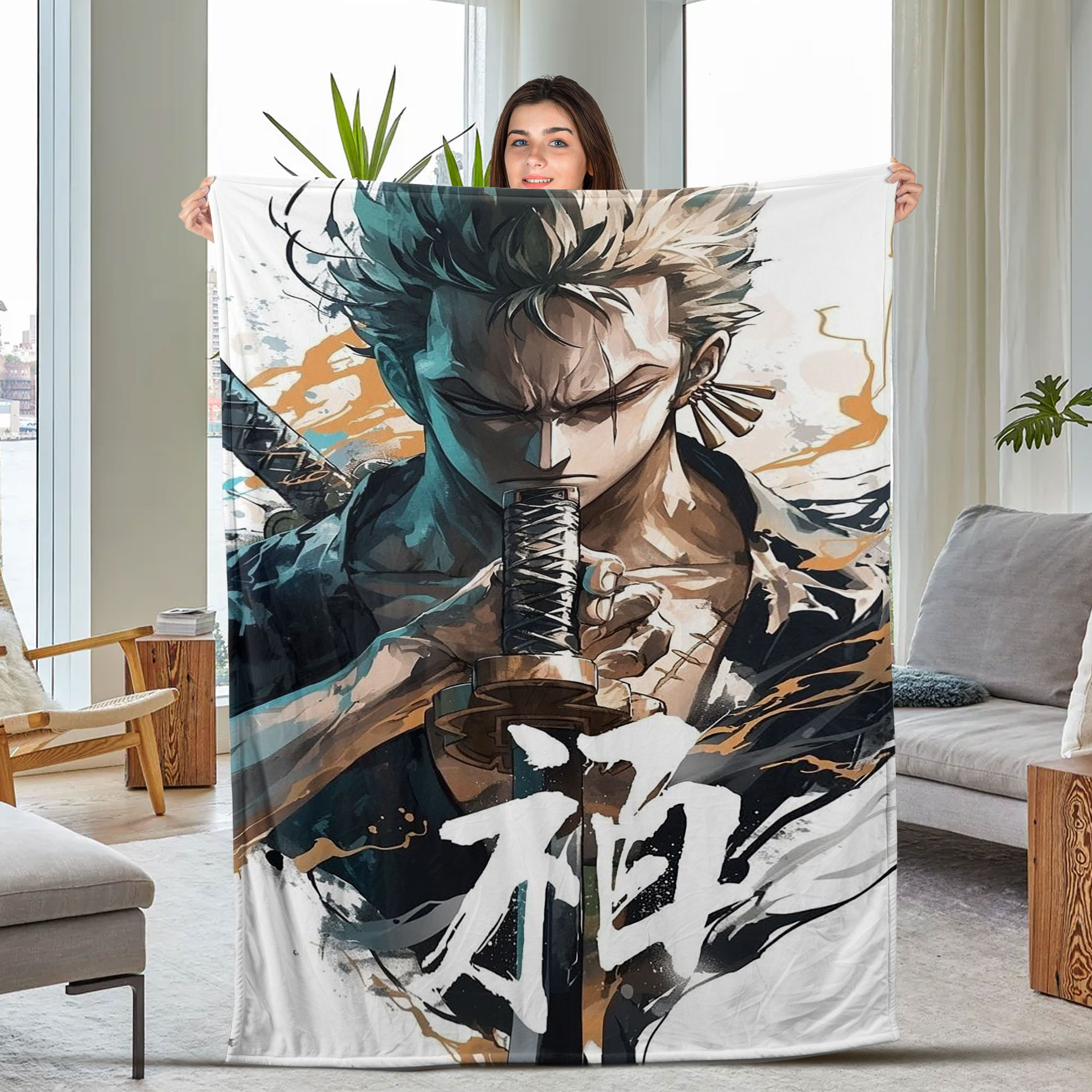 One Piece Zoro Fleece Blanket