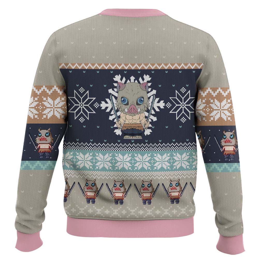 3D Anime Demon Slayer Inosuke Hashibira Ugly Christmas Sweater VA311153