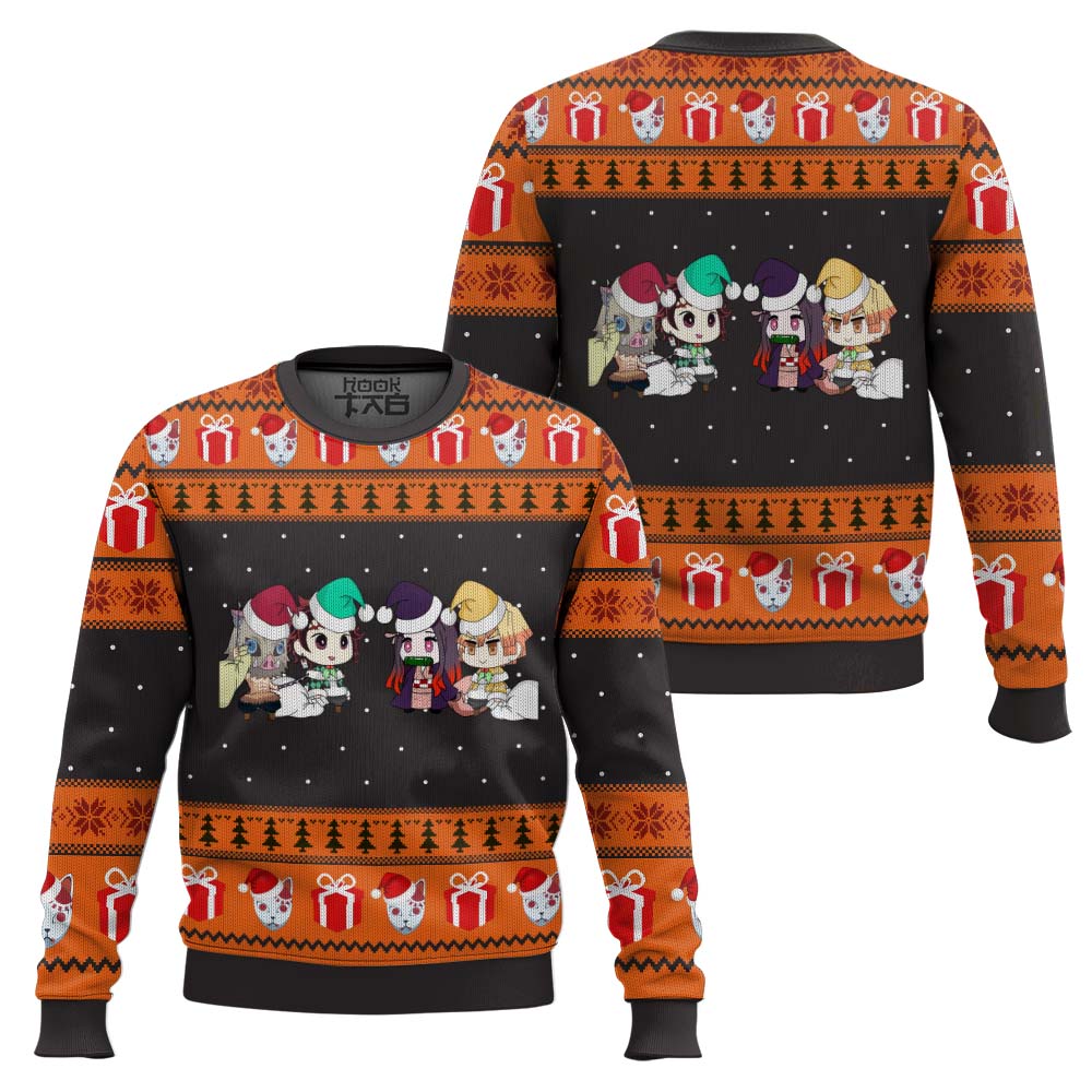 Demon Slayer Chibi Ugly Christmas Sweater
