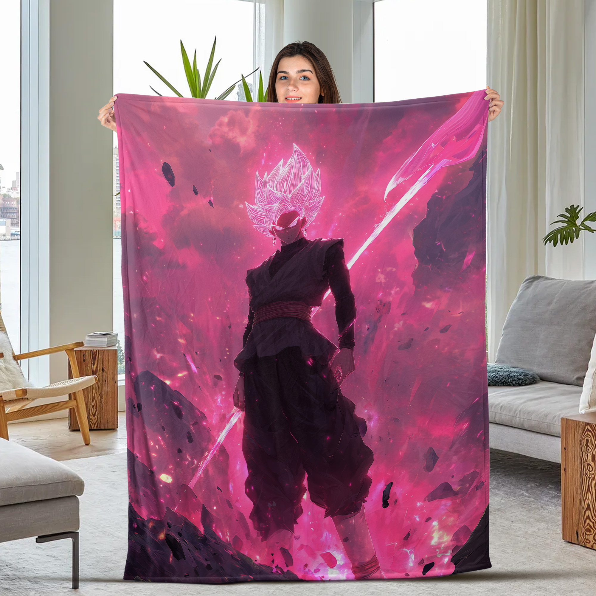 Super Saiyan Power Up Fleece Blanket