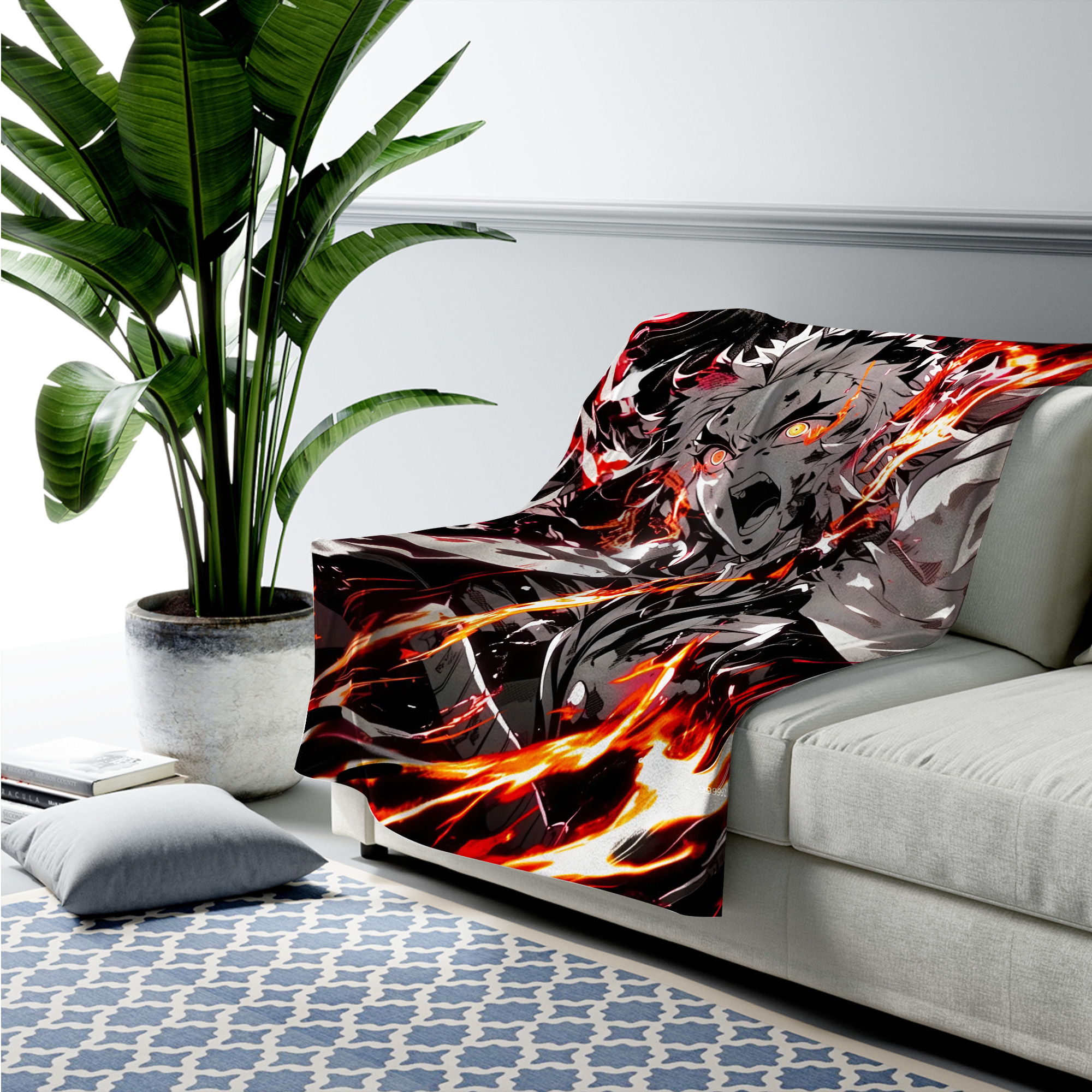 Lower Moon Demon Slayer Fleece Blanket