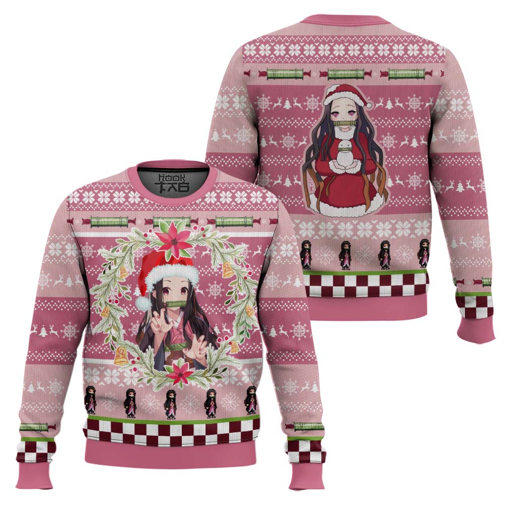 3D Anime Demon Slayer Nezuko Kamado Ugly Christmas Sweater VA311200
