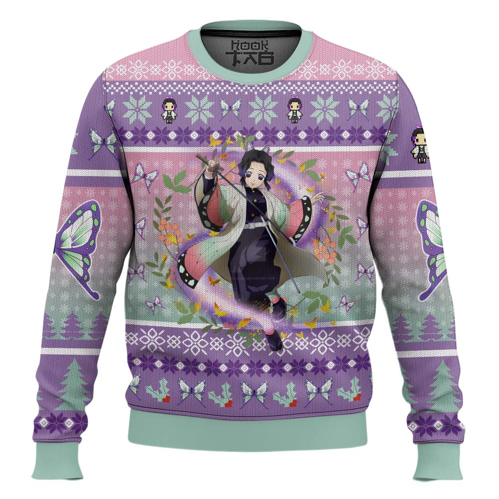 3D Anime Demon Slayer Kochou Shinobu Custom Fandom Ugly Christmas Sweater