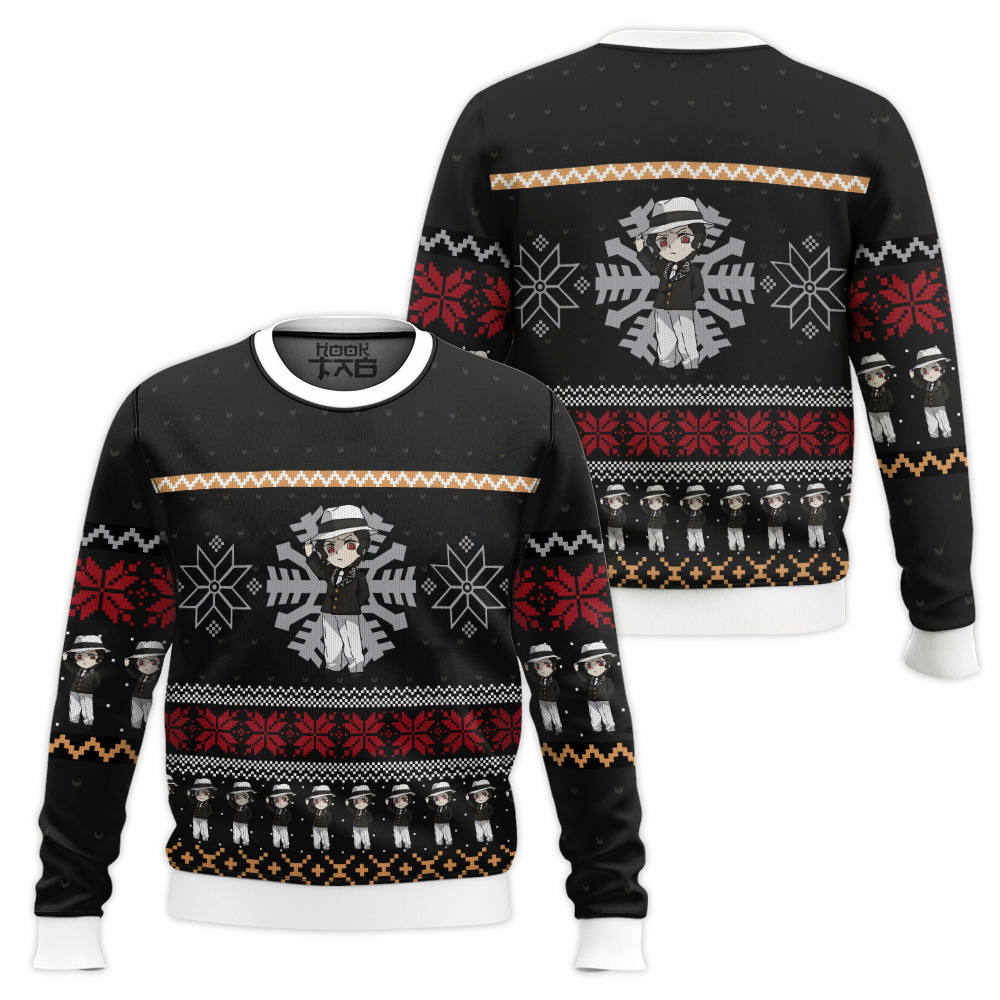 Chibi Christmas Muzan Kibutsuji Demon Slayer Ugly Christmas Sweater