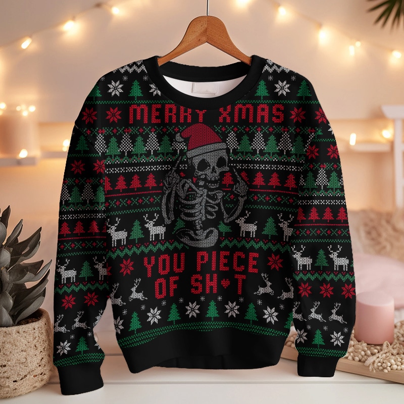 Merry Xmas You Piece of Sh*t, Christmas Ugly Sweater