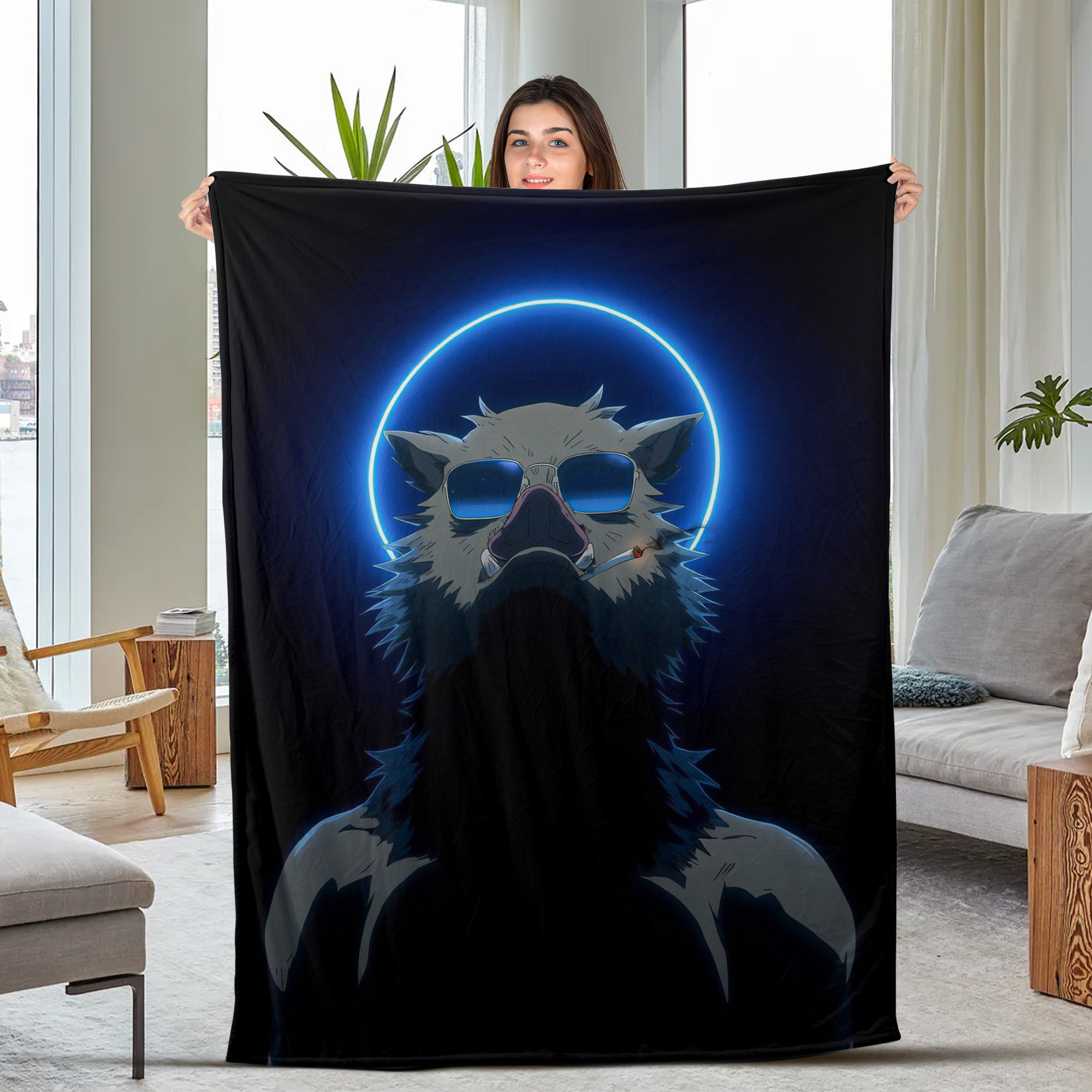 Demon Slayer Beast Form Stance Fleece Blanket