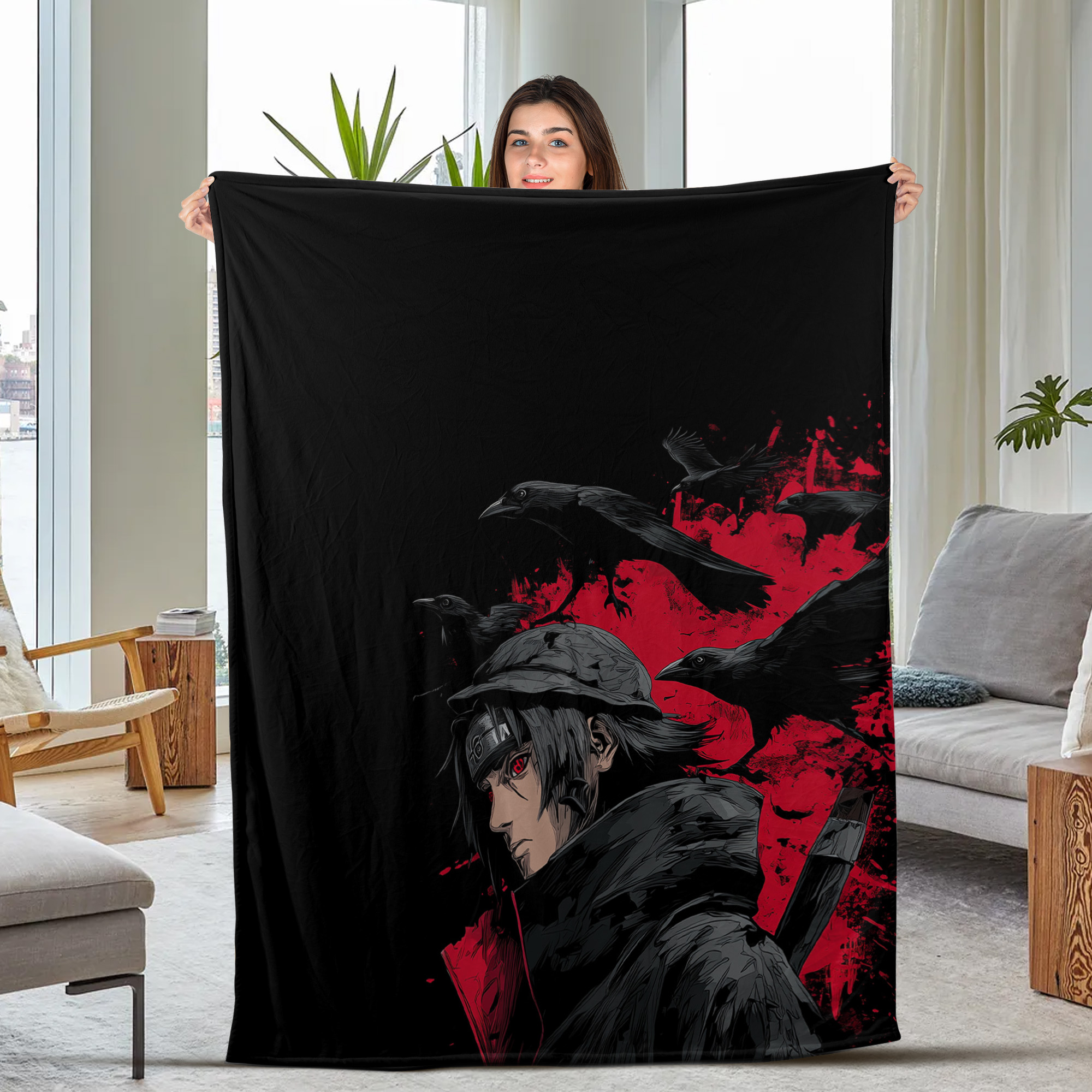 Itachi Sharingan Eyes Fleece Blanket