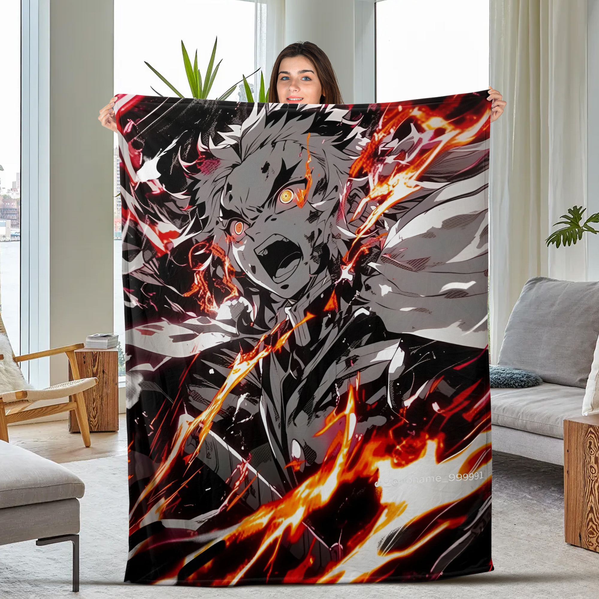 Lower Moon Demon Slayer Fleece Blanket