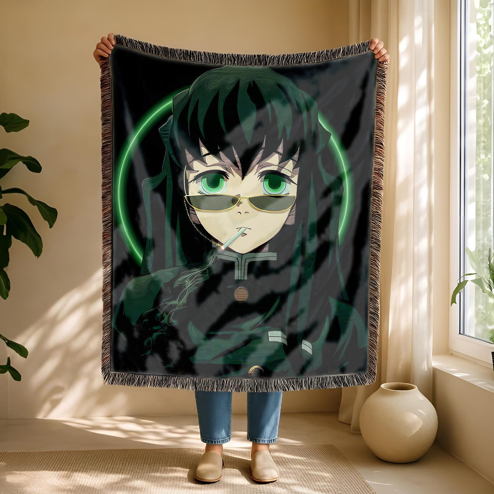 Anime Blanket Demon Slayer Tanjiro Kamado Battle Pose
