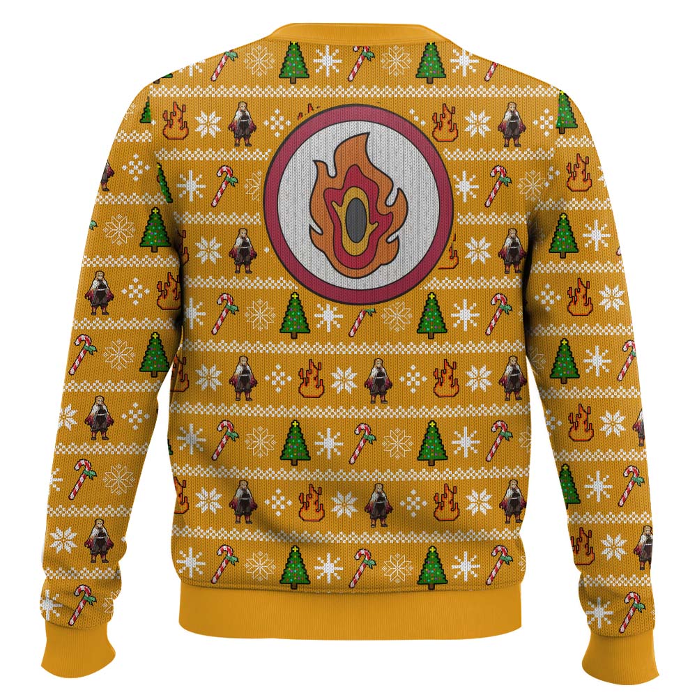 Heart Ablaze Rengoku Demon Slayer Christmas Sweater