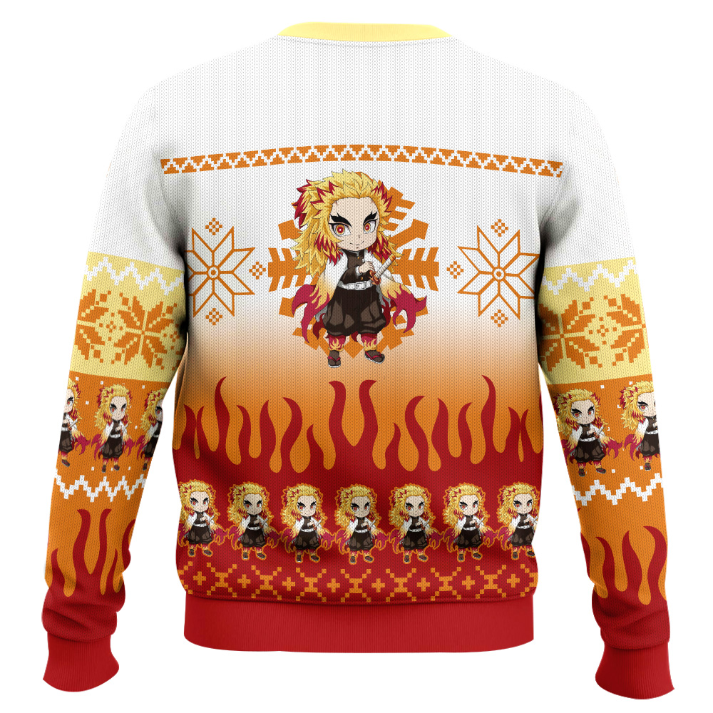 Chibi Christmas Kyojuro Rengoku Demon Slayer Ugly Christmas Sweater