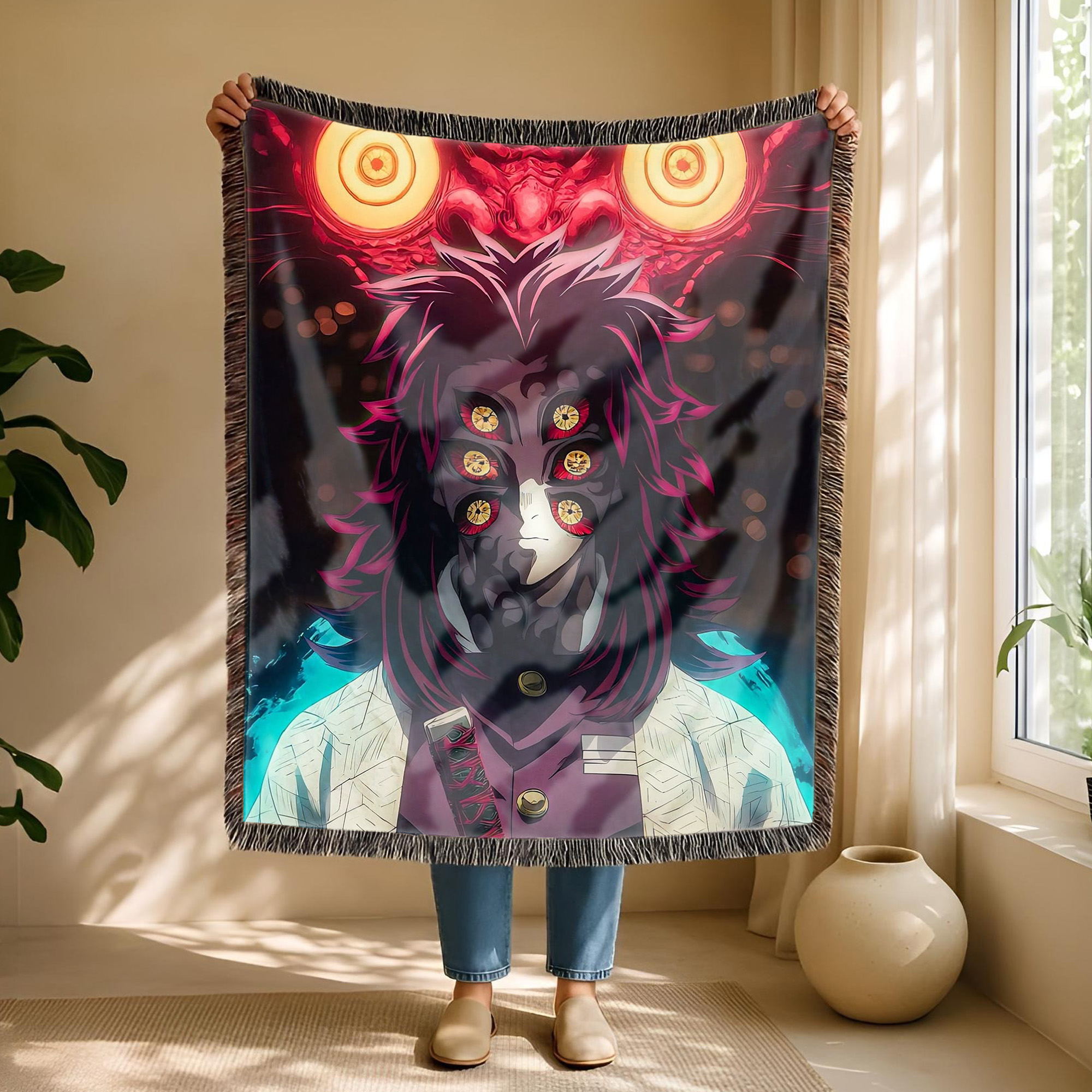 Anime Blanket Demon Slayer Tanjiro Kamado Water Breathing Stance