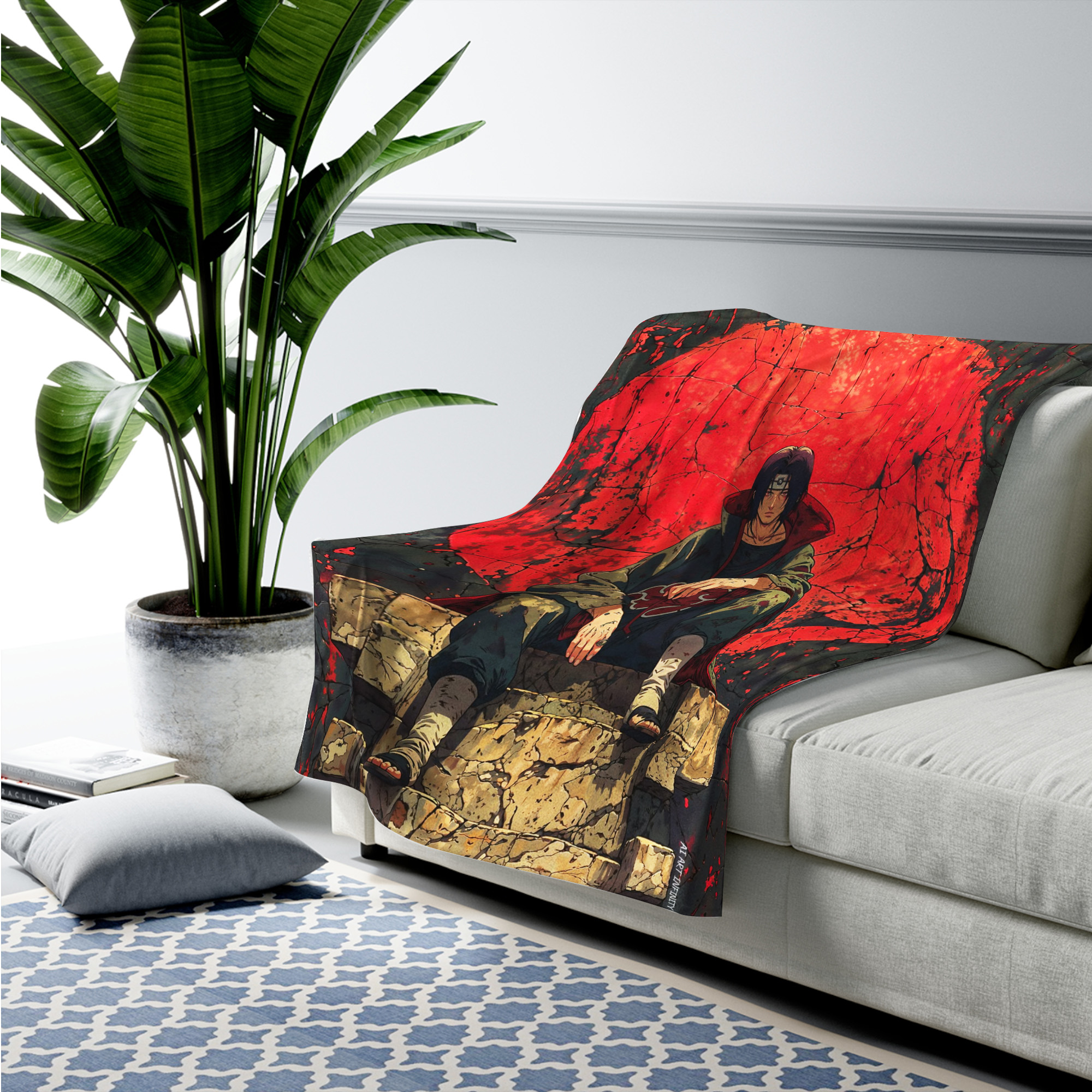 Itachi Akatsuki Cloak Fleece Blanket