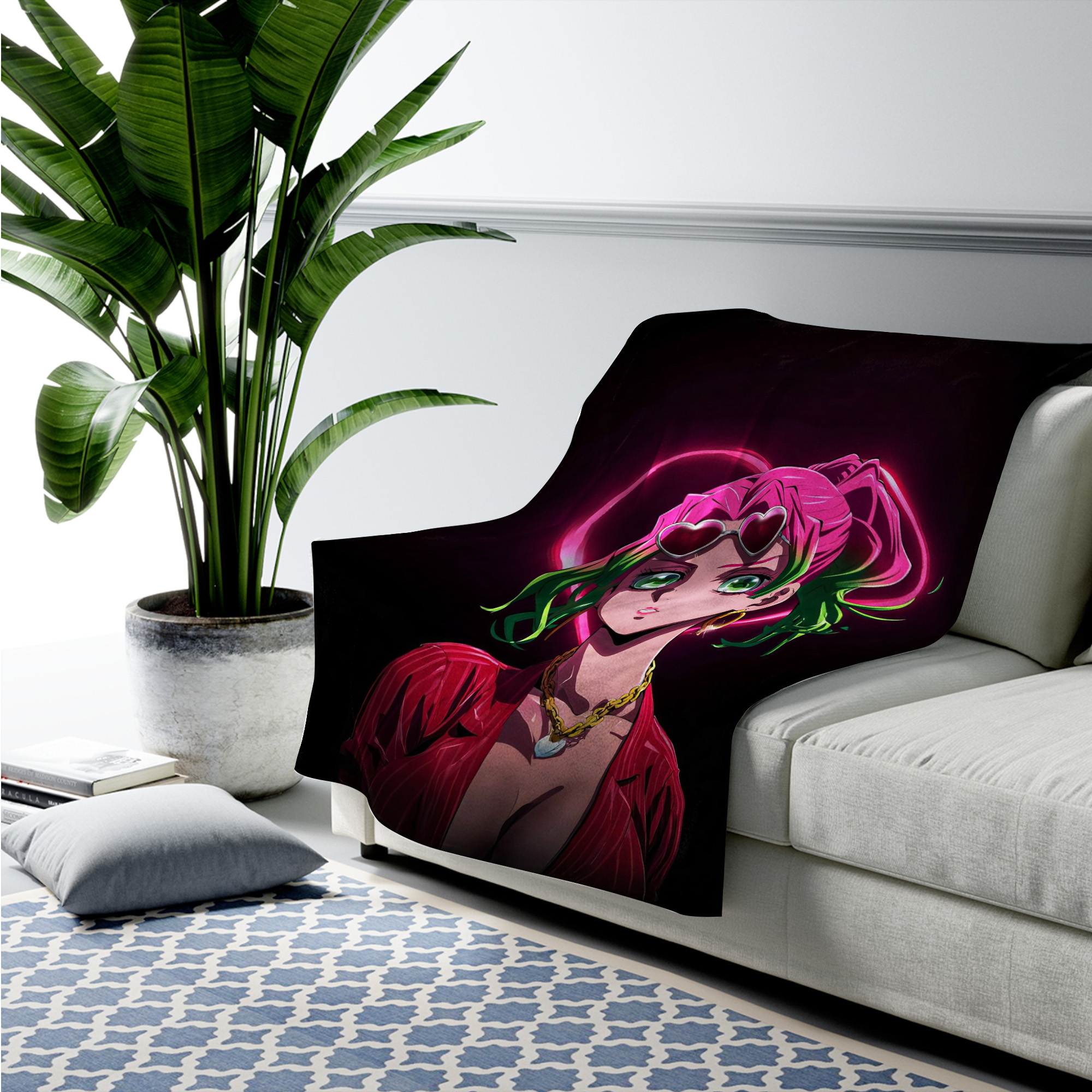 Demon Slayer Moon Breathing Stance Fleece Blanket