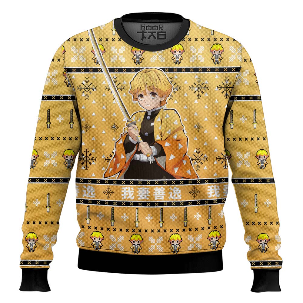 Zenitsu Demon Slayer Ugly Christmas Sweater