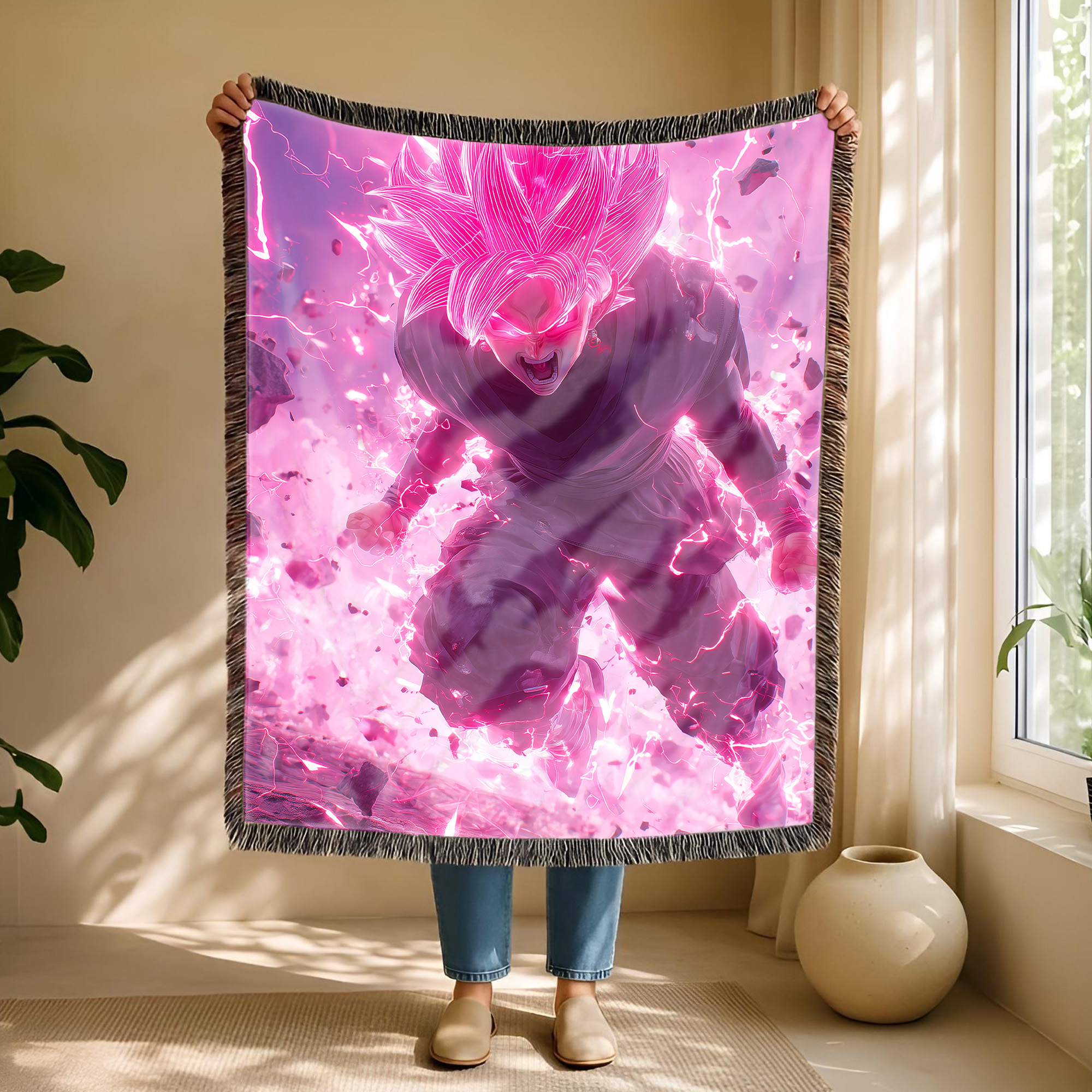 Anime Blanket Super Saiyan Rosé Kamehameha Pose