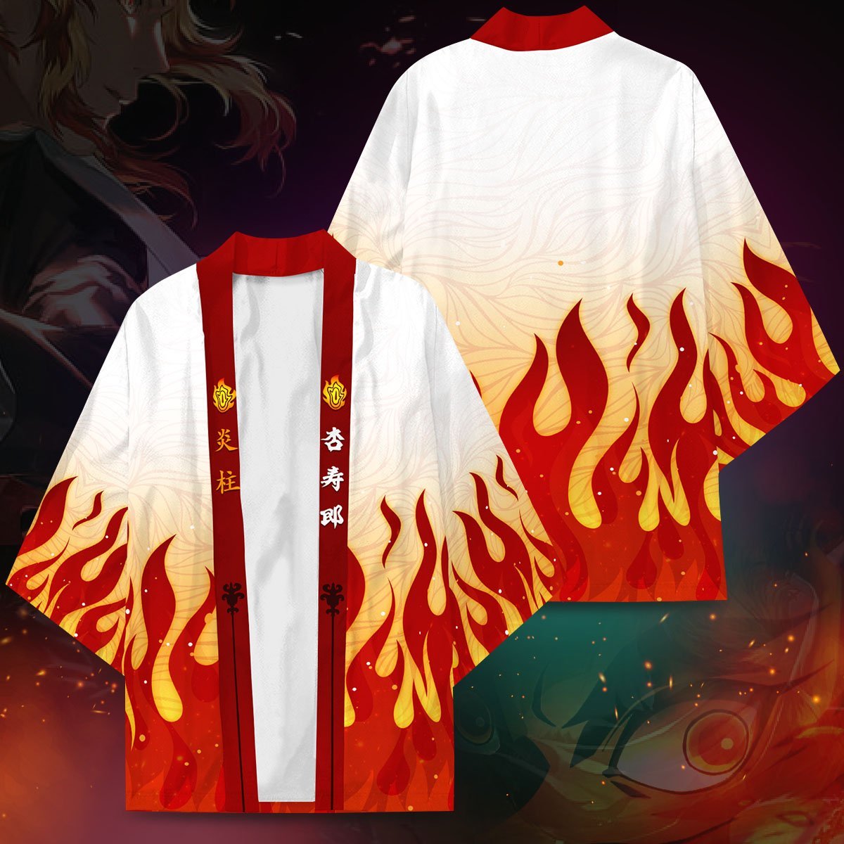 Demon Slayer Kimono - Kyojuro Fire Kimono FDM3107