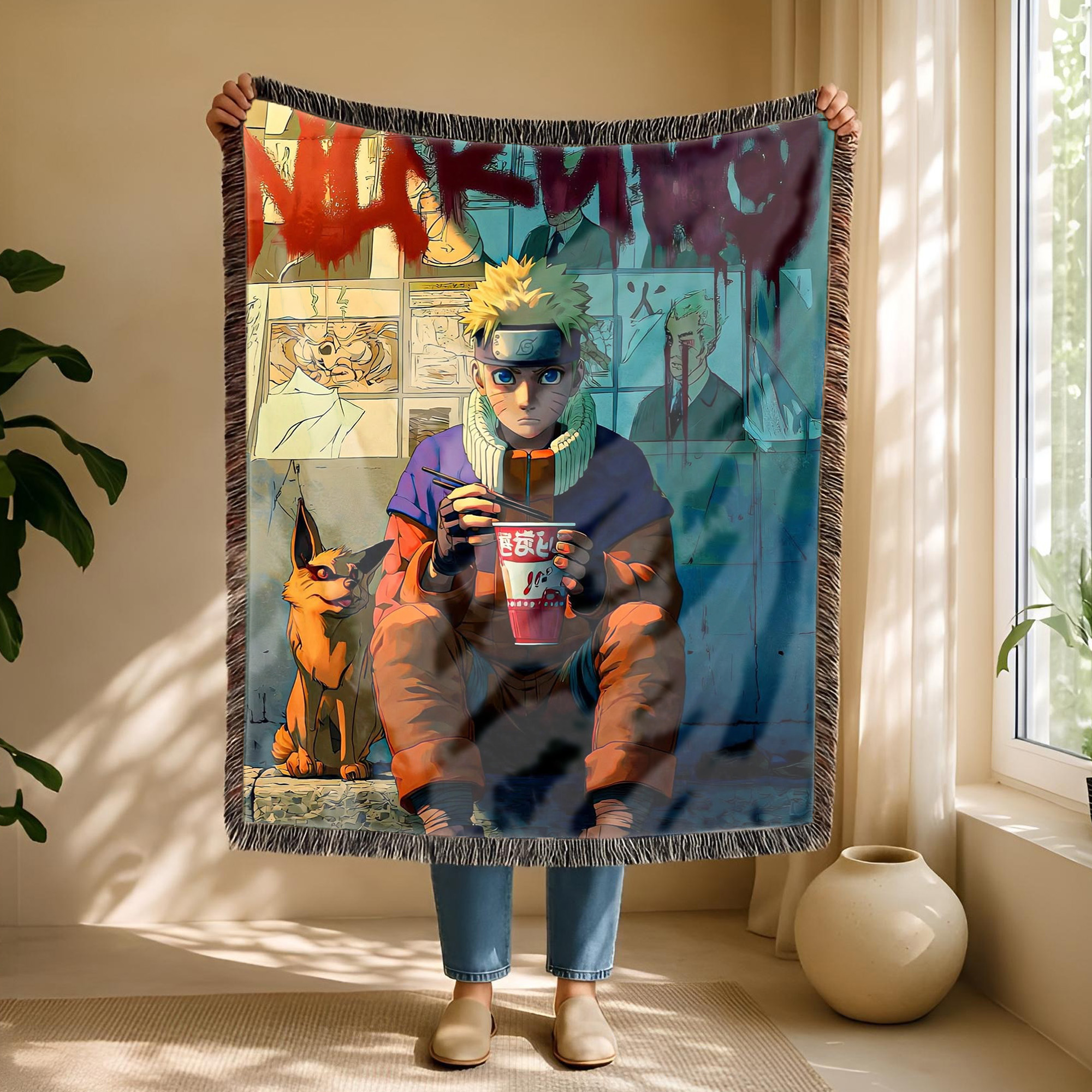 Anime Blanket Naruto Uzumaki Nine Tails Chakra Mode