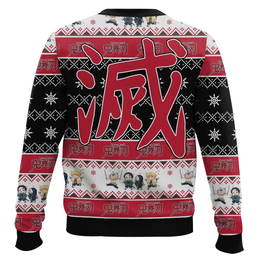 3D Anime Demon Slayer Tanjiro Friends Fandom Ugly Christmas Sweater VA311037