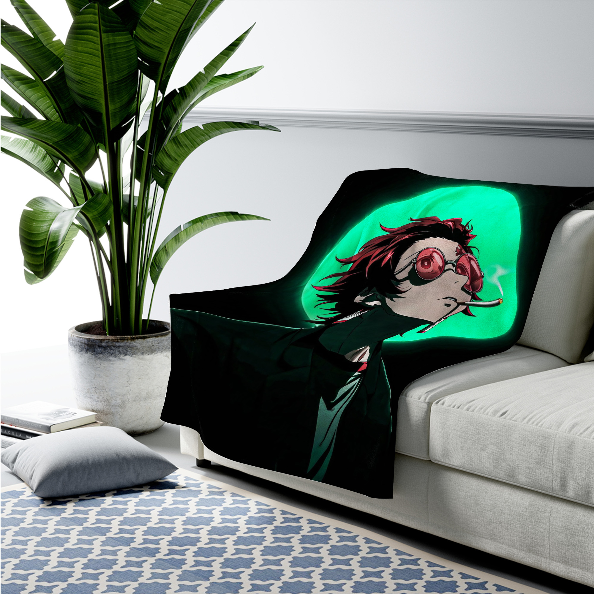 Demon Slayer Mist Breathing Pose Fleece Blanket