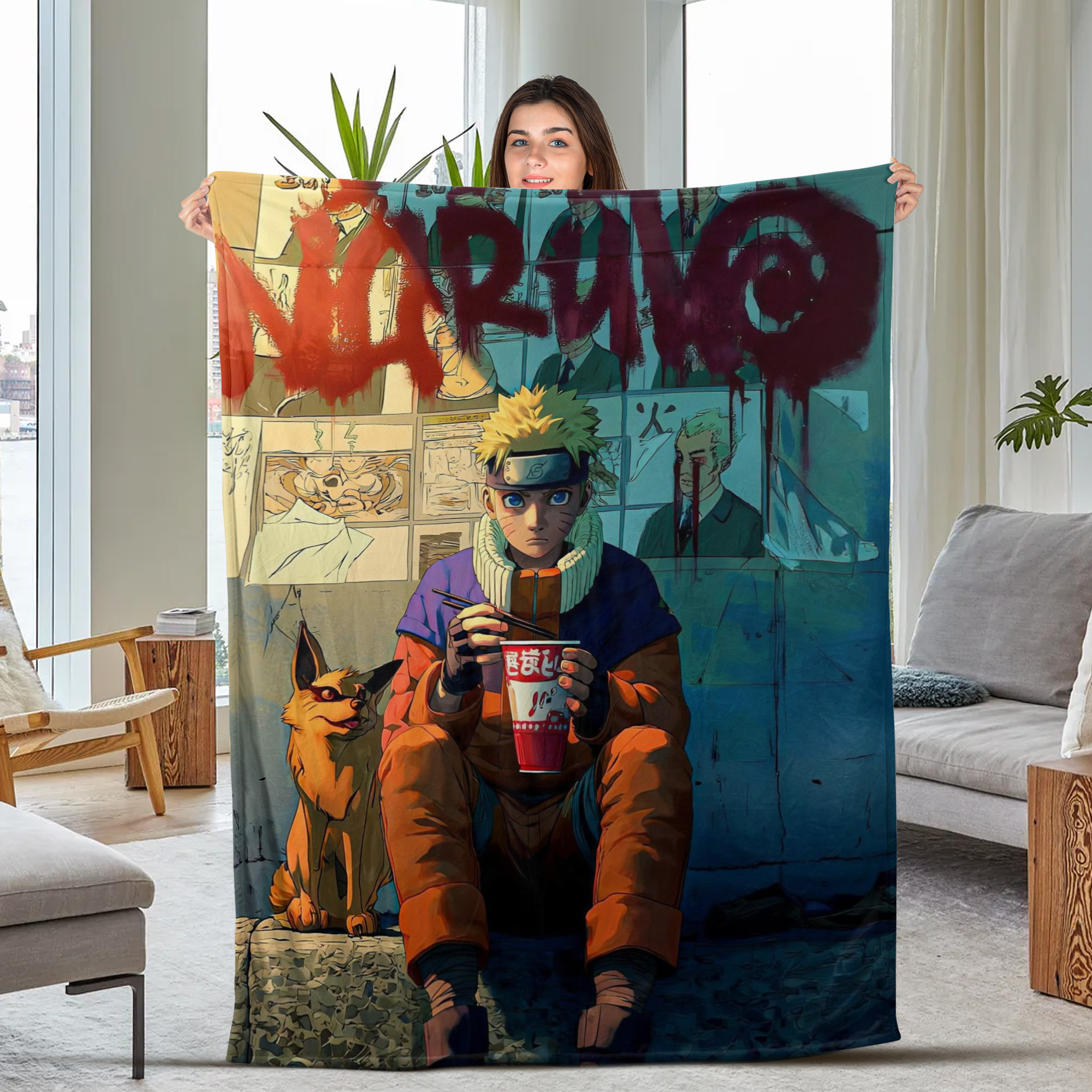 Itachi Mangekyo Pose Fleece Blanket