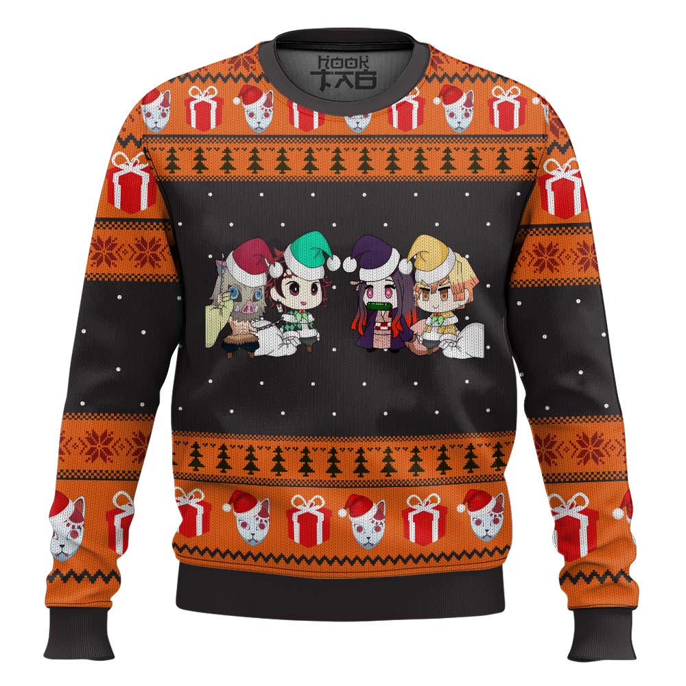 Demon Slayer Chibi Ugly Christmas Sweater