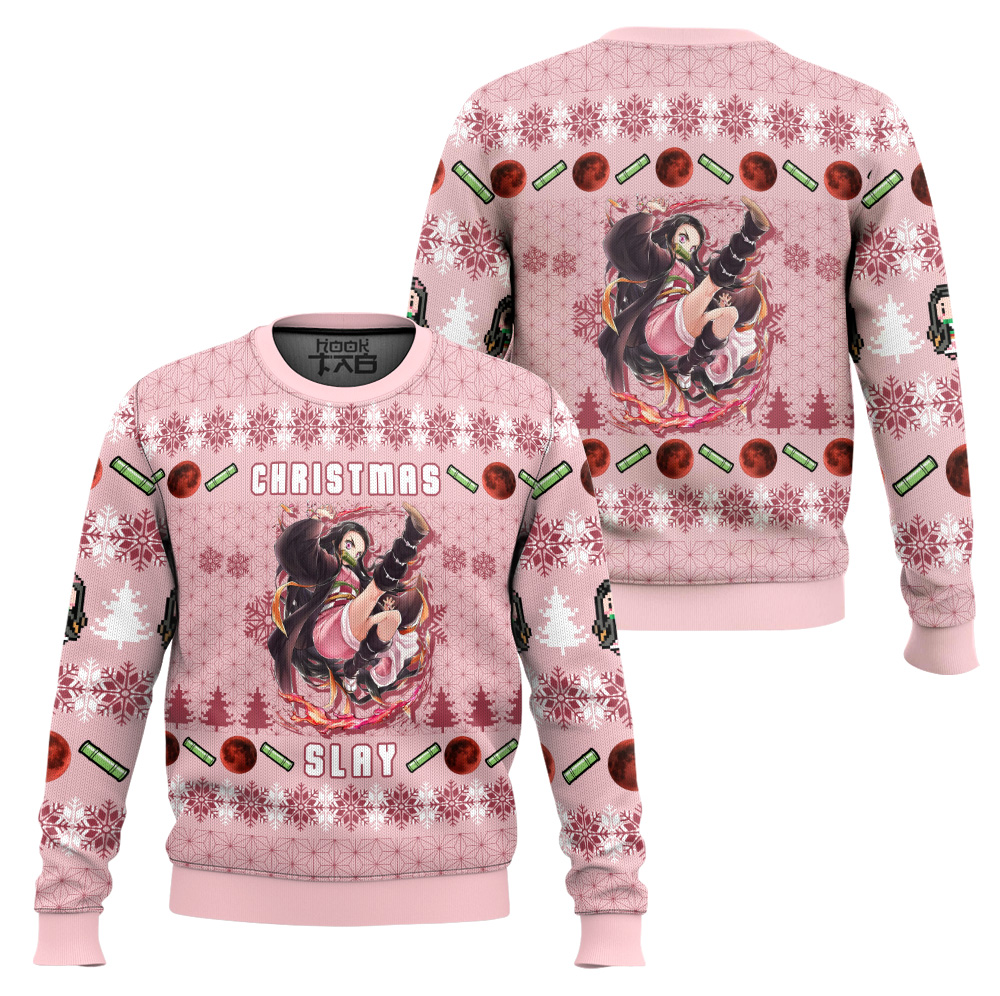 Nezuko Christmas Slay Demon Slayer Ugly Christmas Sweater