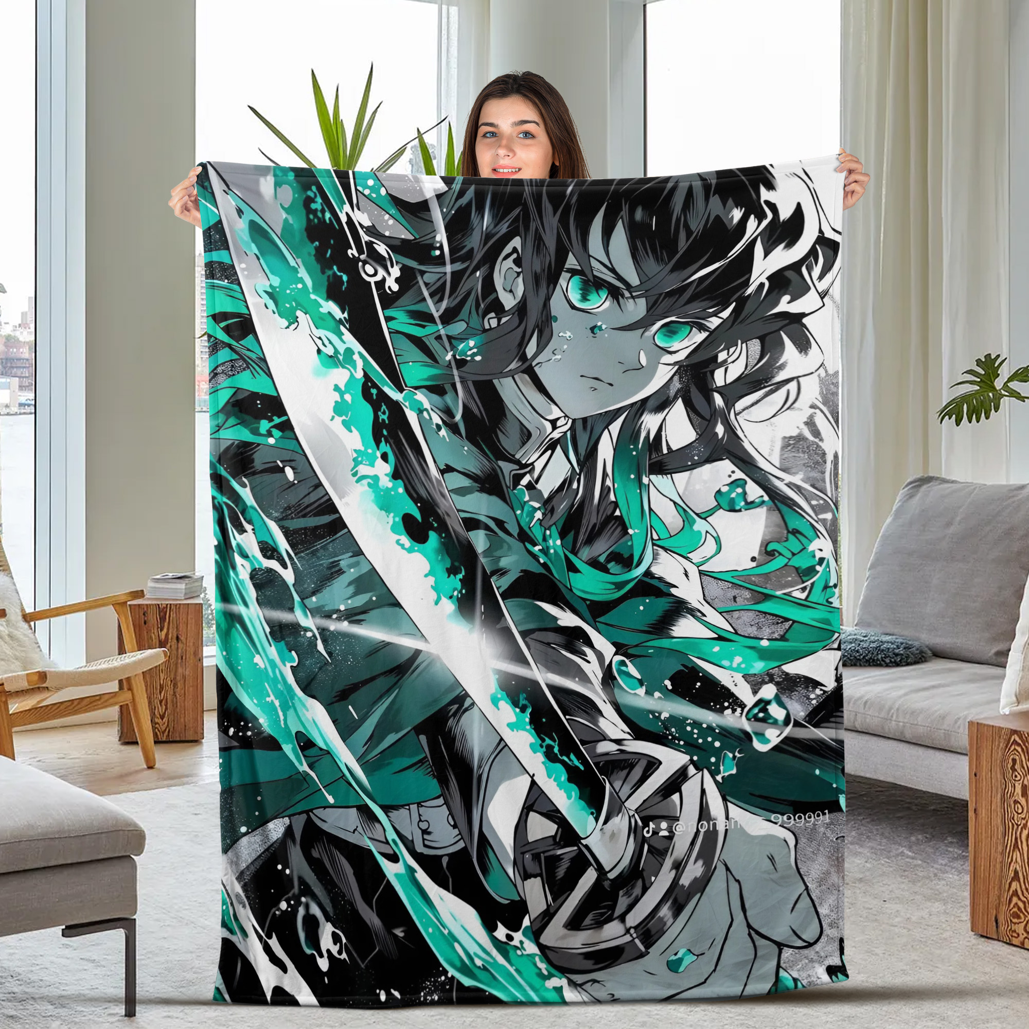 Upper Moon Demon Slayer Fleece Blanket