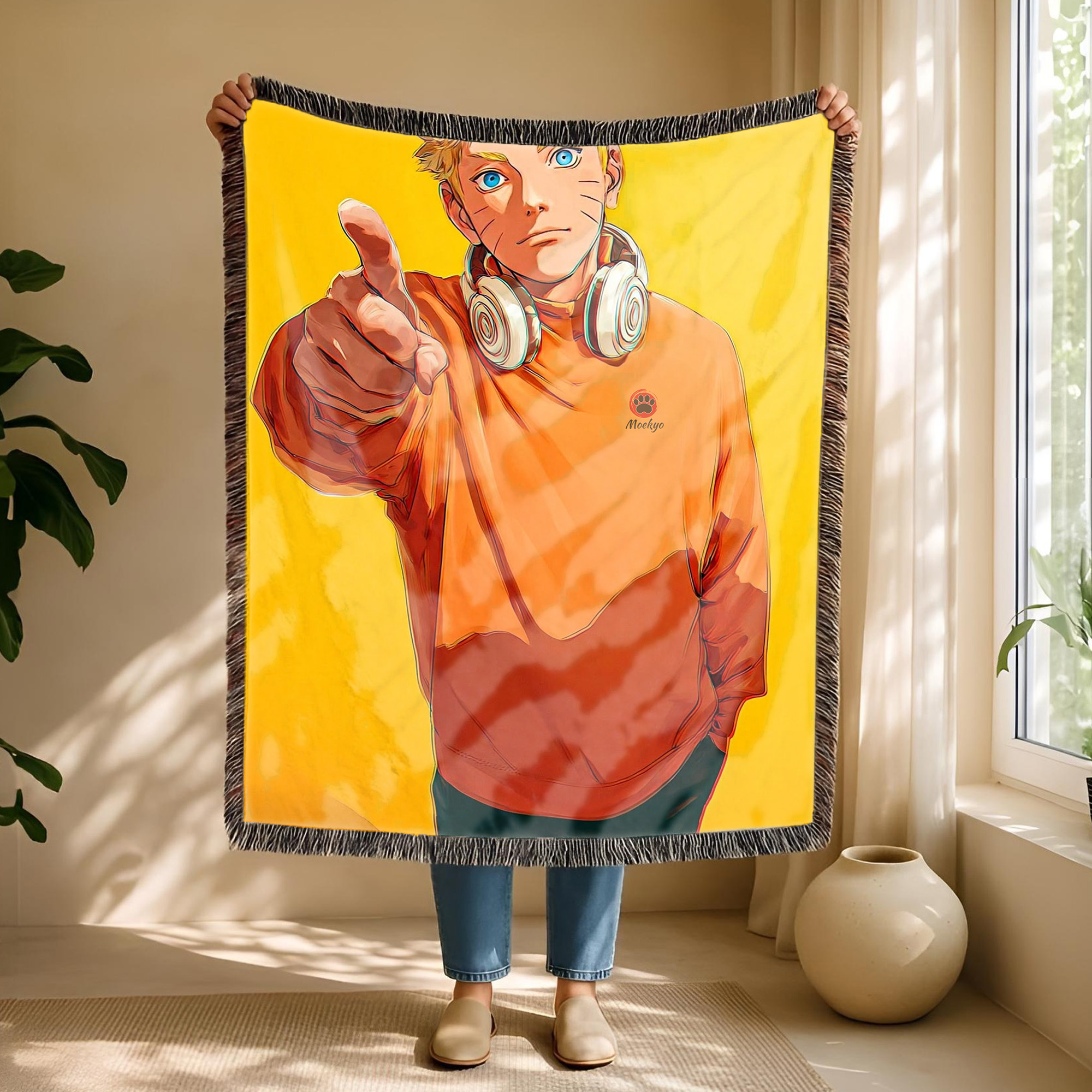 Anime Blanket Minato Namikaze Flying Raijin Stance