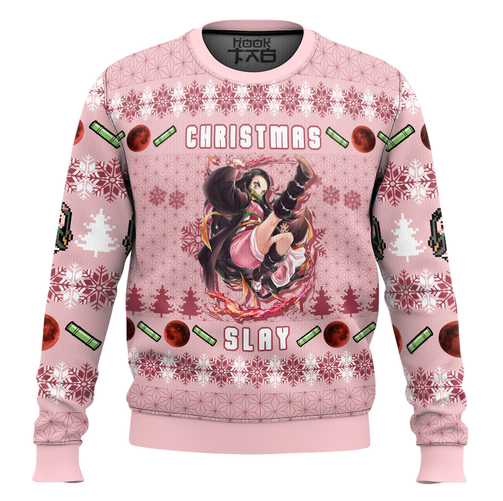 Nezuko Christmas Slay Demon Slayer Ugly Christmas Sweater