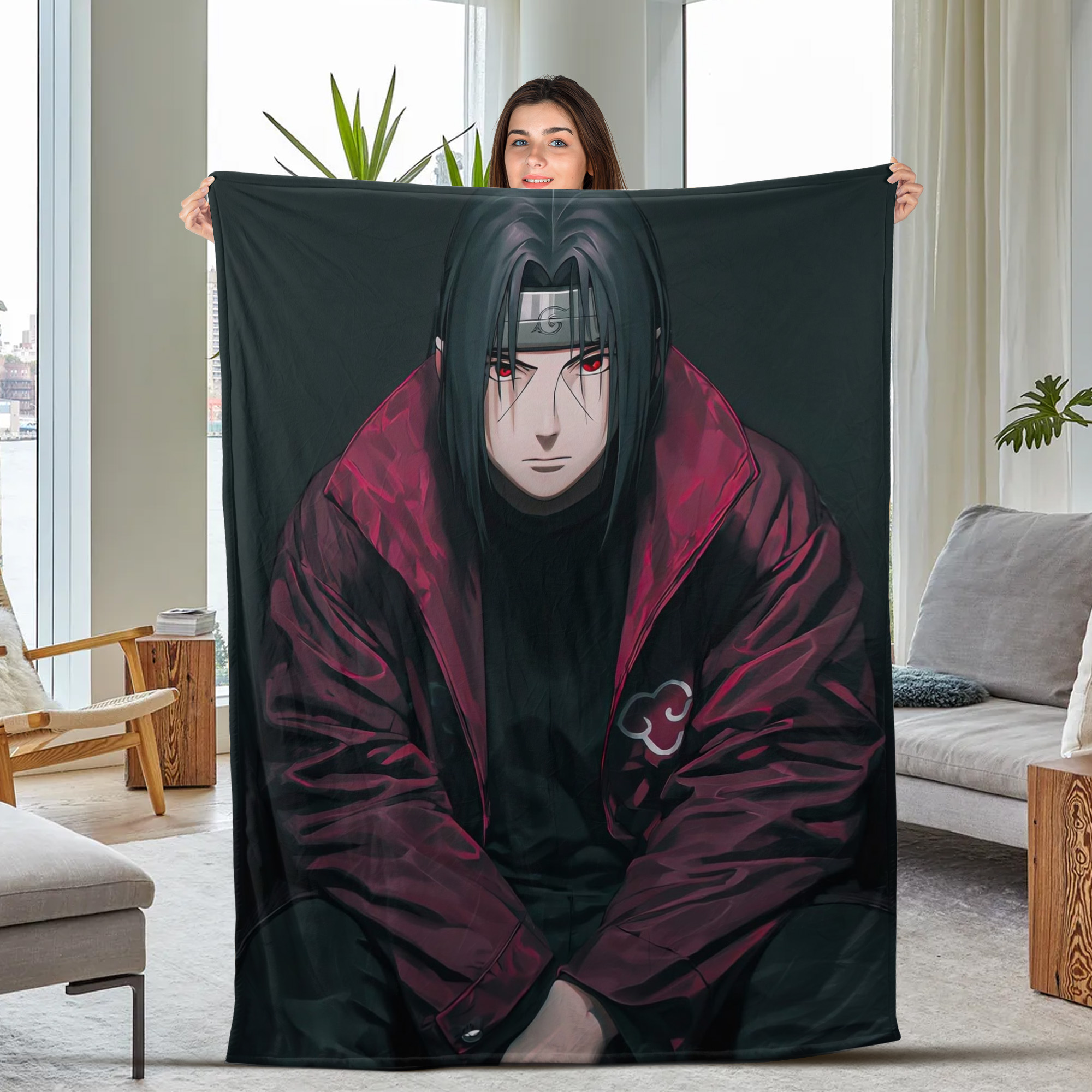 Itachi Crow Summon Fleece Blanket
