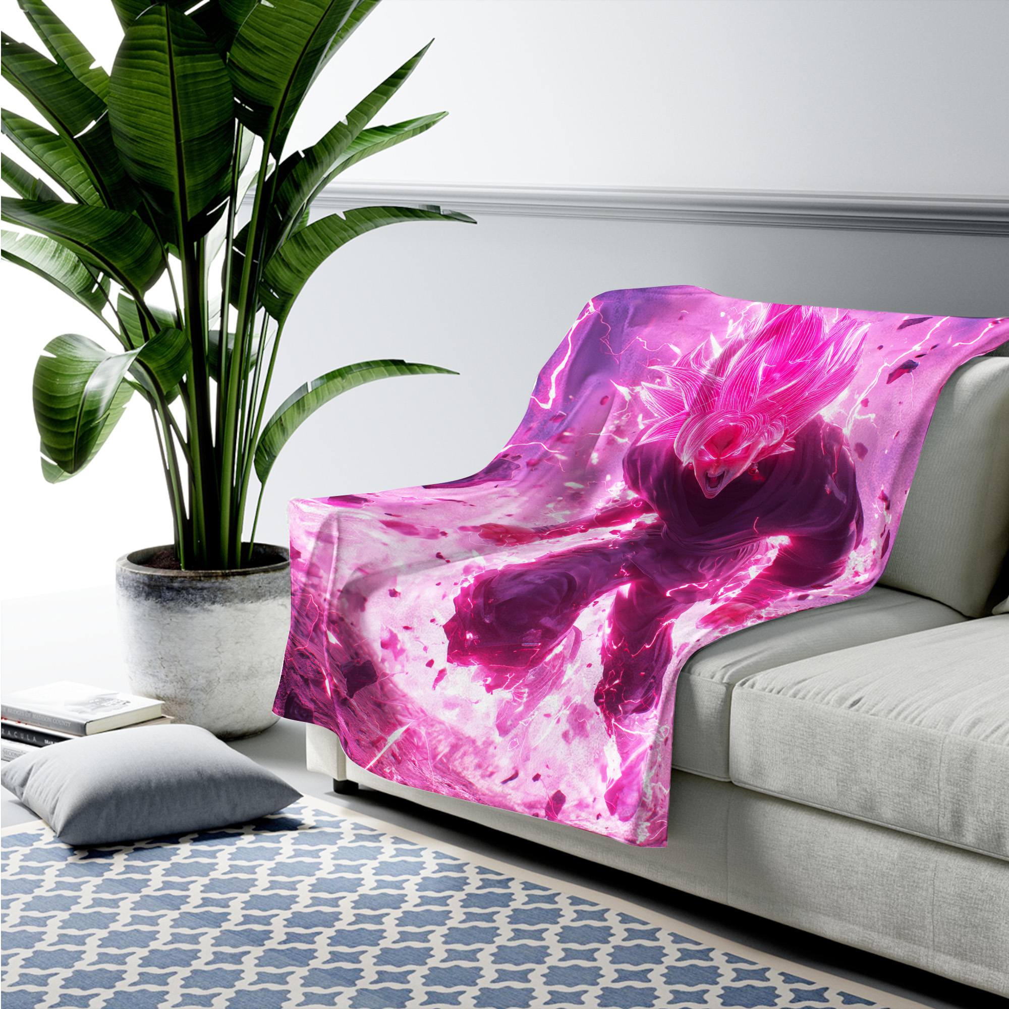 Super Saiyan Kamehameha Fleece Blanket
