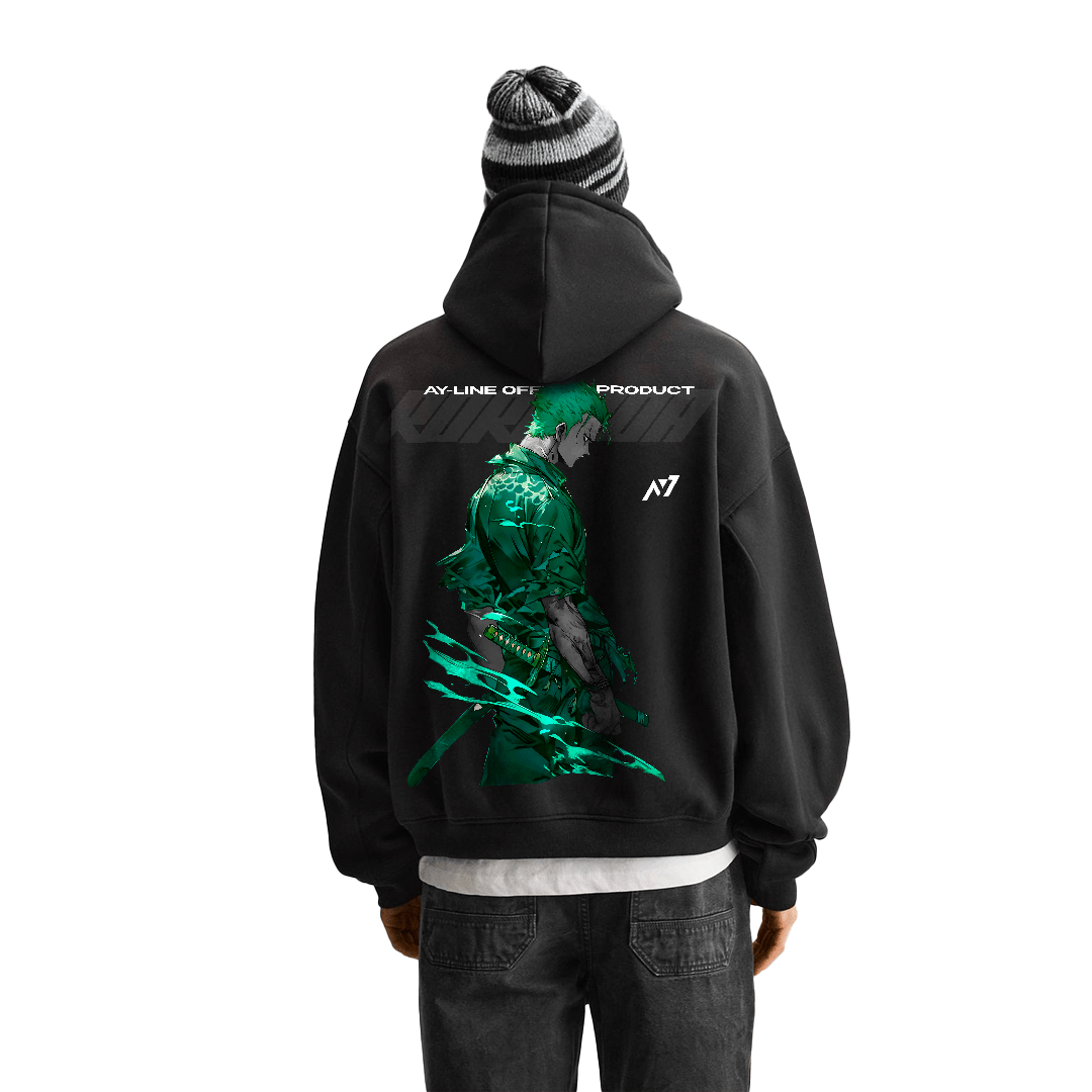 Pirate HunterY2K Streetwear Hoodie Black