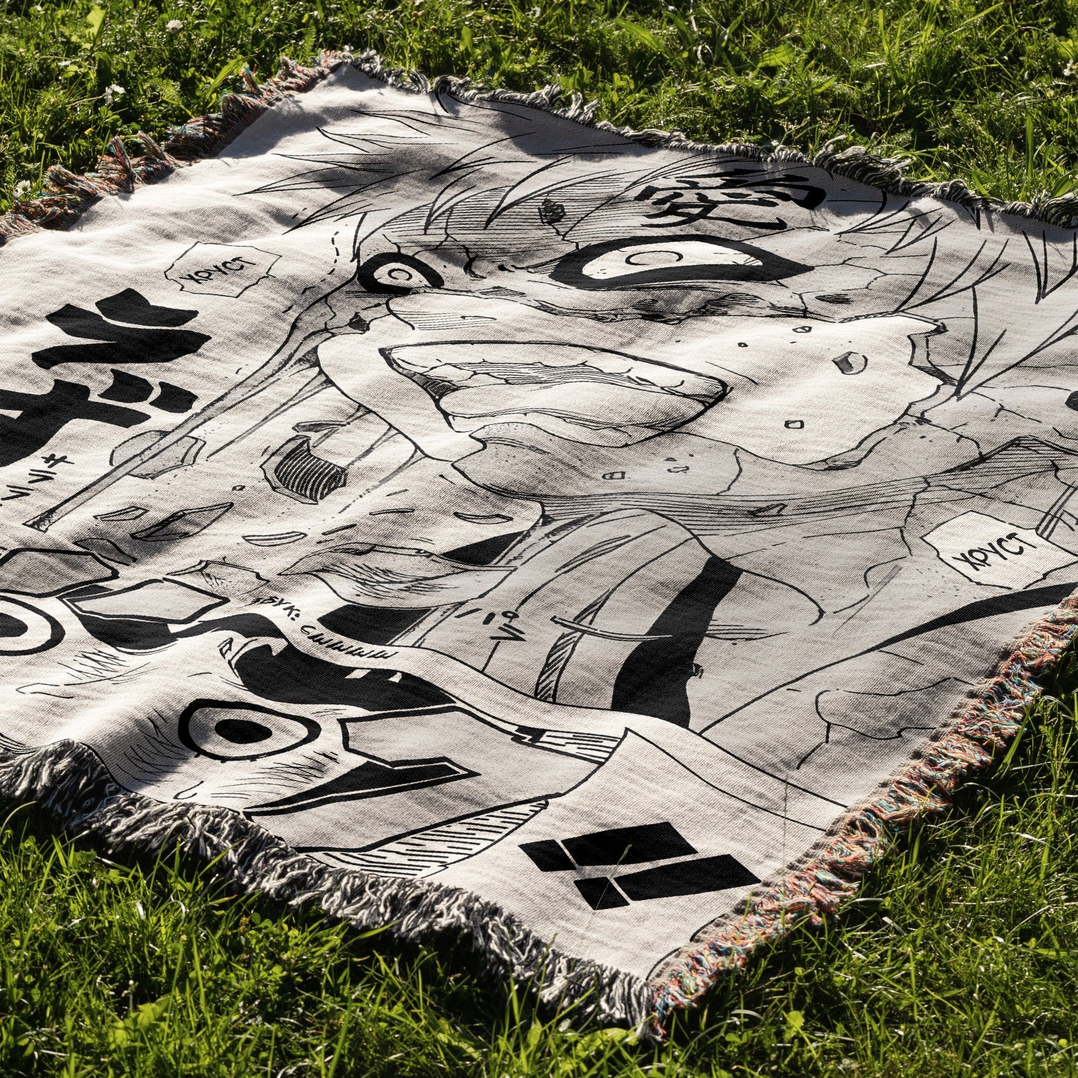 Shinobi 7 Woven Blanket Tapestry By Moekyo