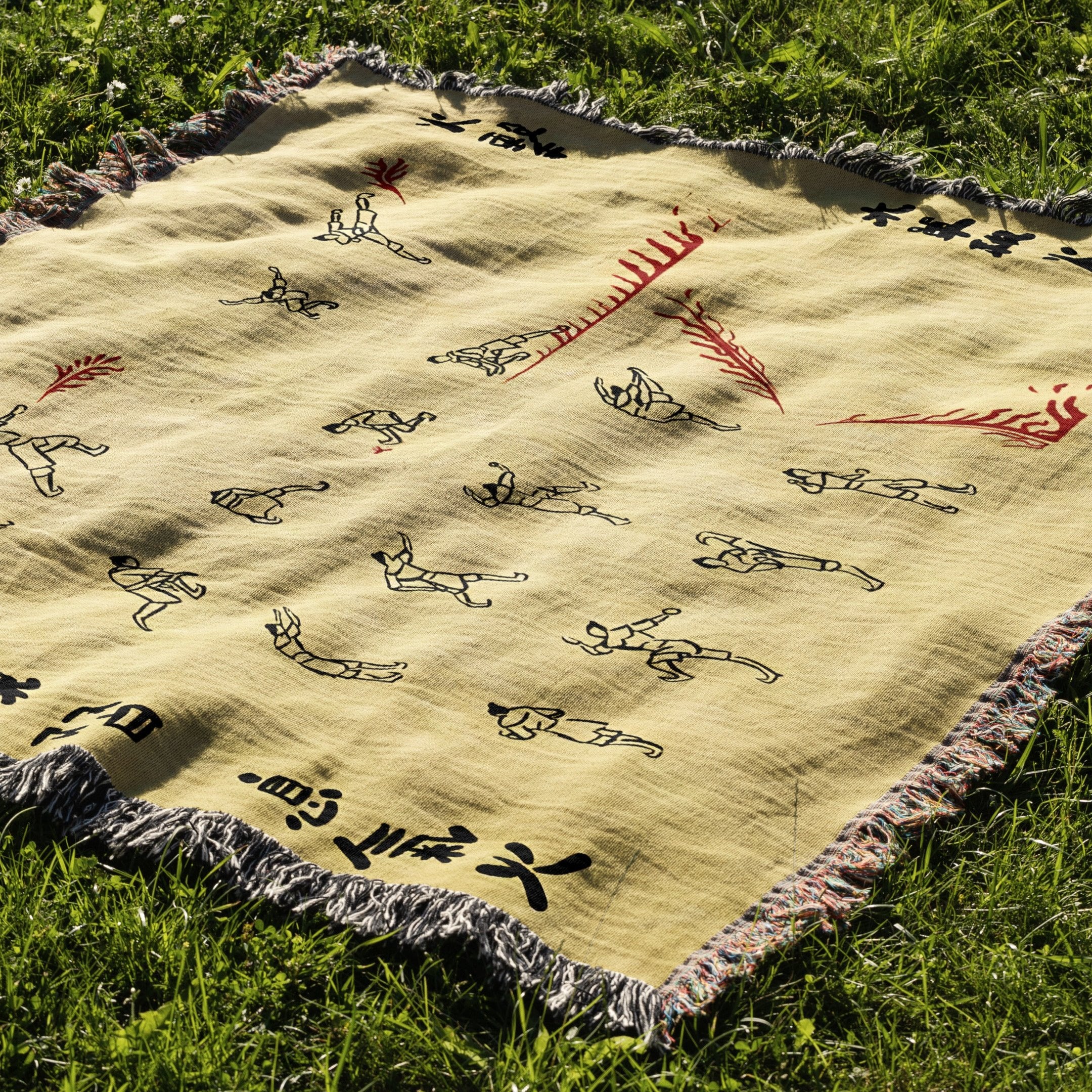 Fire Scroll Woven Blanket Tapestry By Moekyo
