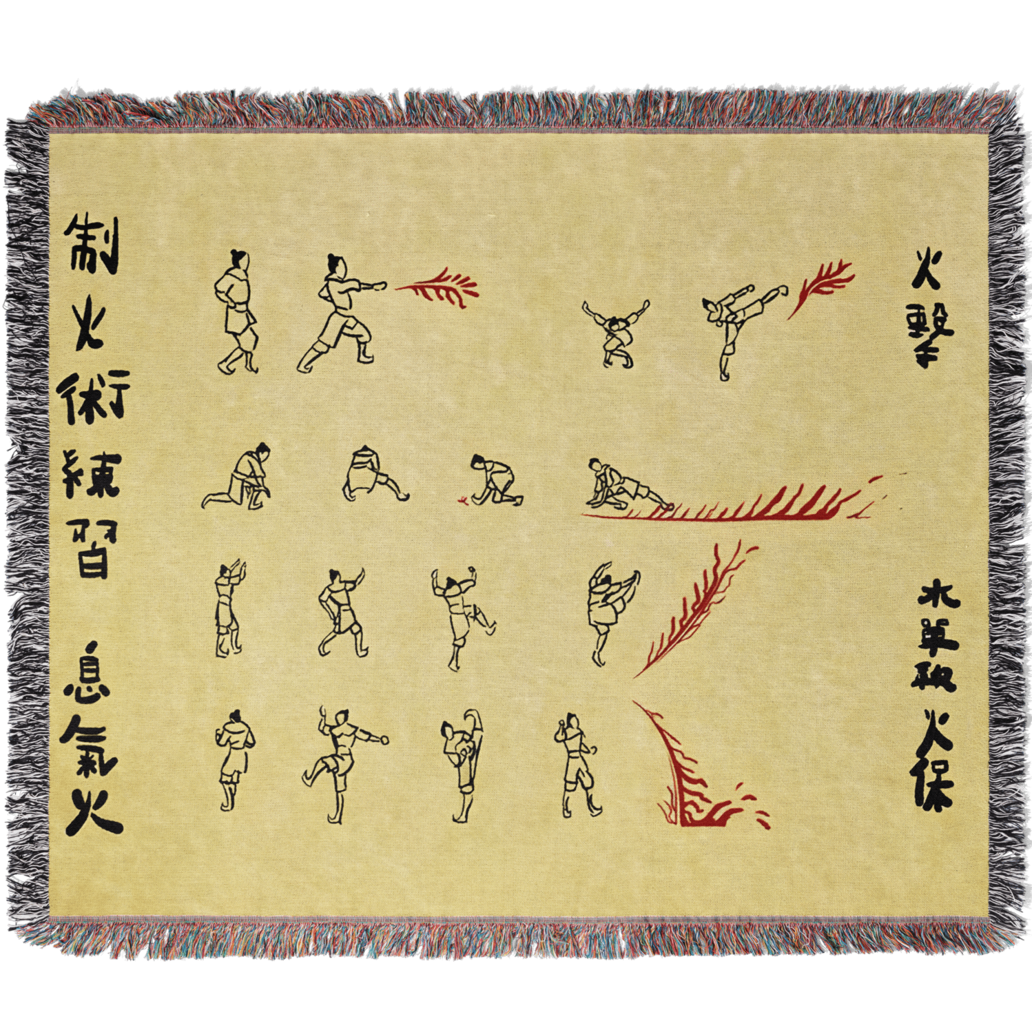Fire Scroll Woven Blanket Tapestry By Moekyo