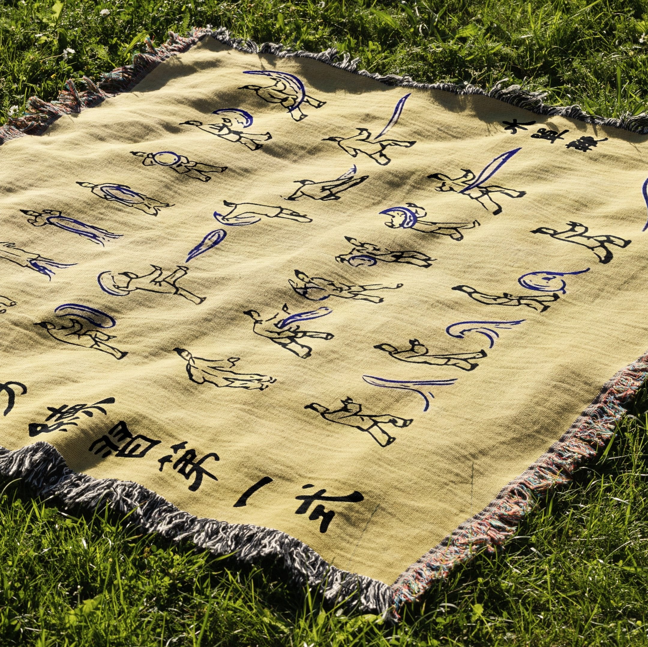 Water Scroll Woven Blanket Tapestry By Moekyo