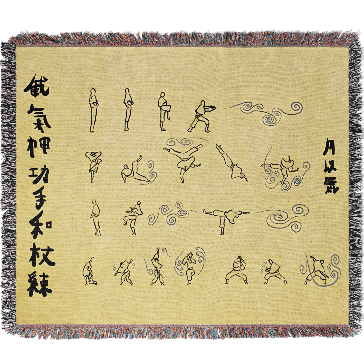 Air Scroll Woven Blanket Tapestry By Moekyo