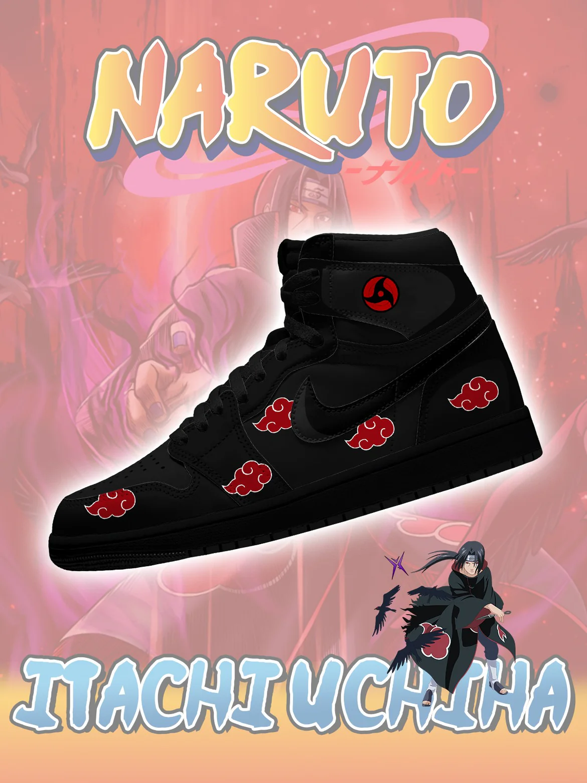 Akatsuki Itachi Uchiha V.5 Custom High-Top Sneakers