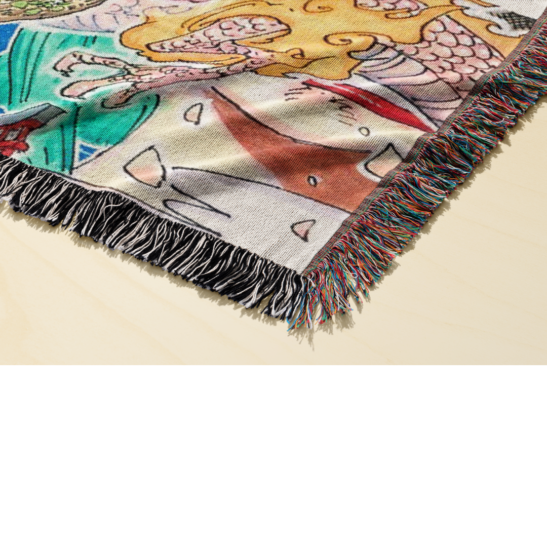 Pirate 5 Woven Blanket Tapestry By Moekyo