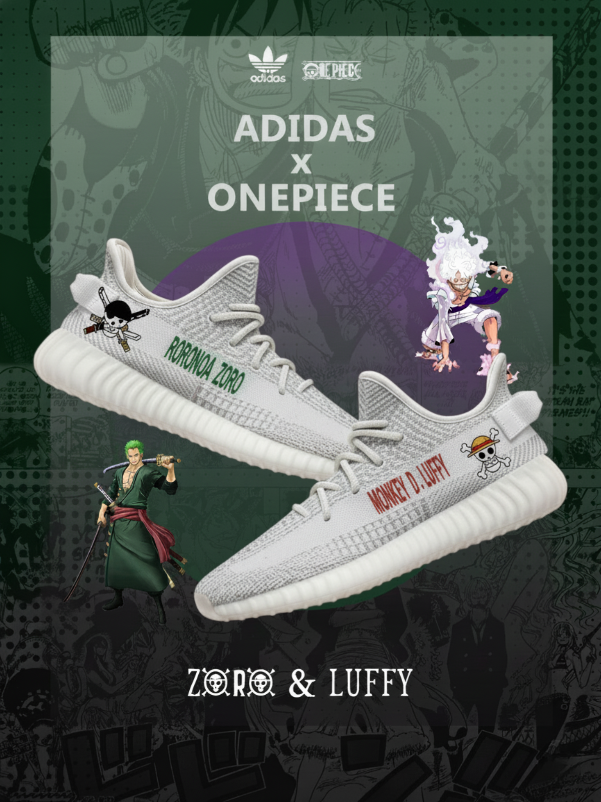 Customize Luffy & Zoro YZ Shoes