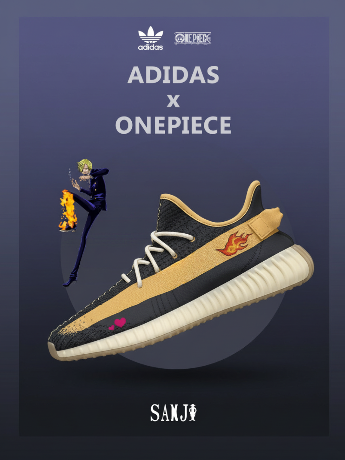 Custom Black Leg Sanji YZ Shoes