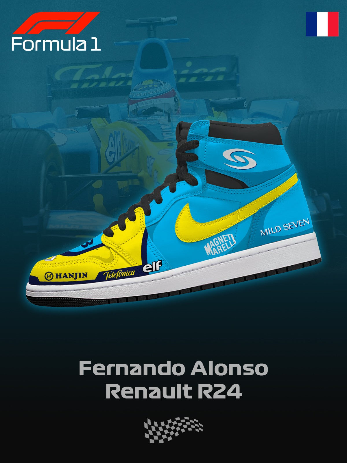 Renault R24 V.1 Custom High-Top Sneakers